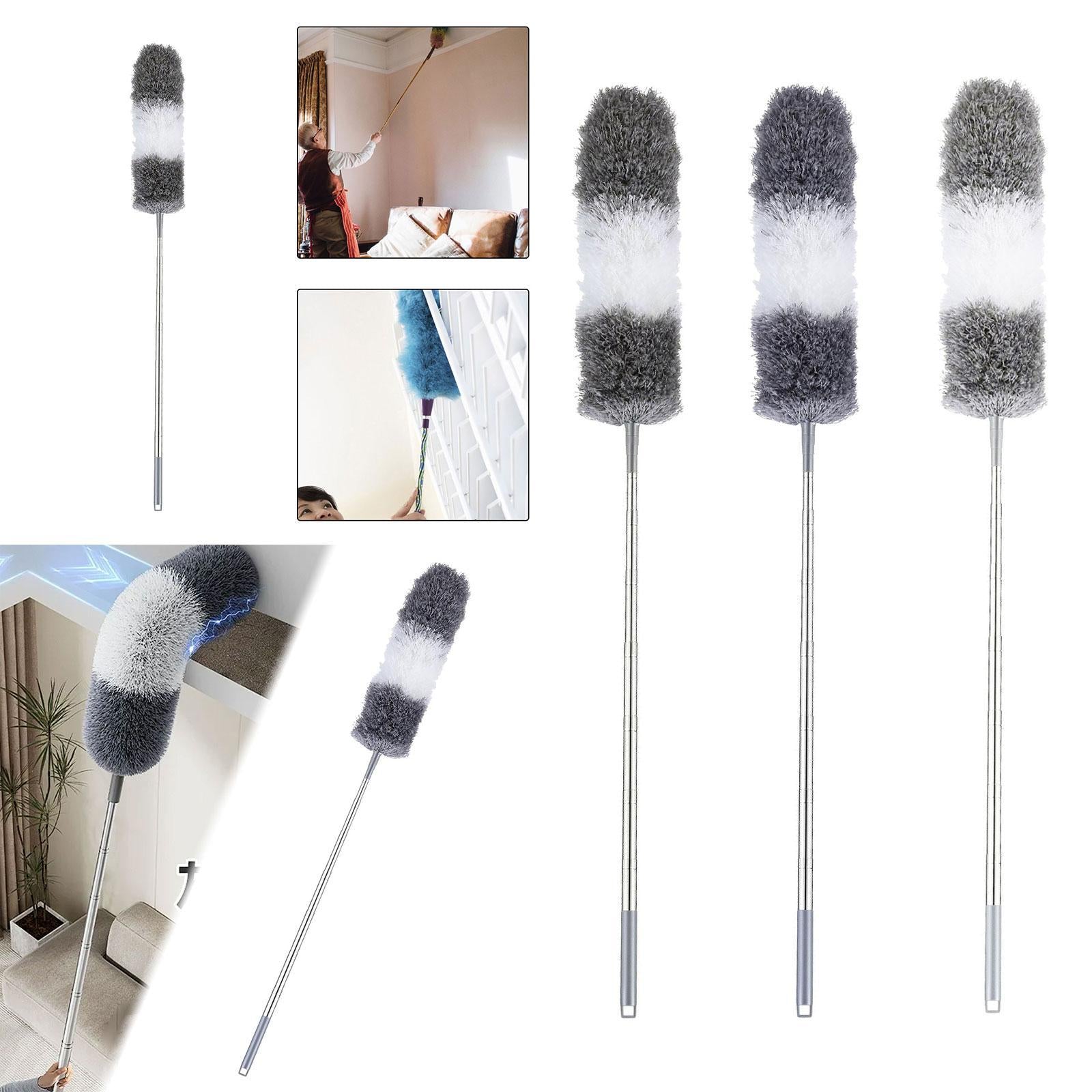 Cleaning Duster Long Handle High Reach Duster for Cleaning Home High Ceiling grey