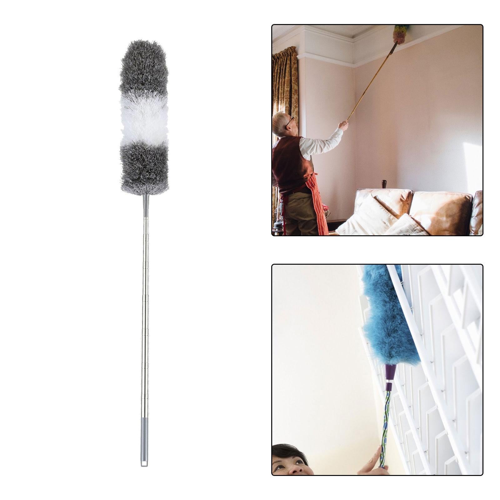Cleaning Duster Long Handle High Reach Duster for Cleaning Home High Ceiling grey