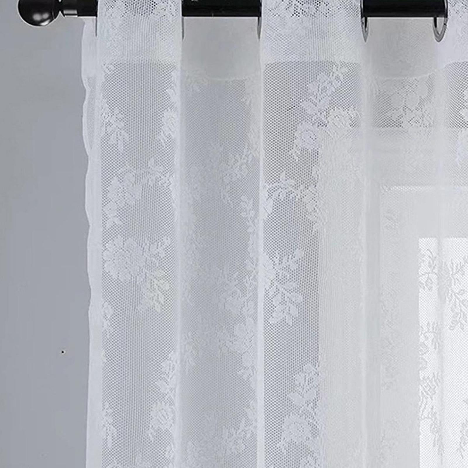 Lace Curtain Romantic Breathable with Rod Pocket for Patio Office Decoration white 100x250cm