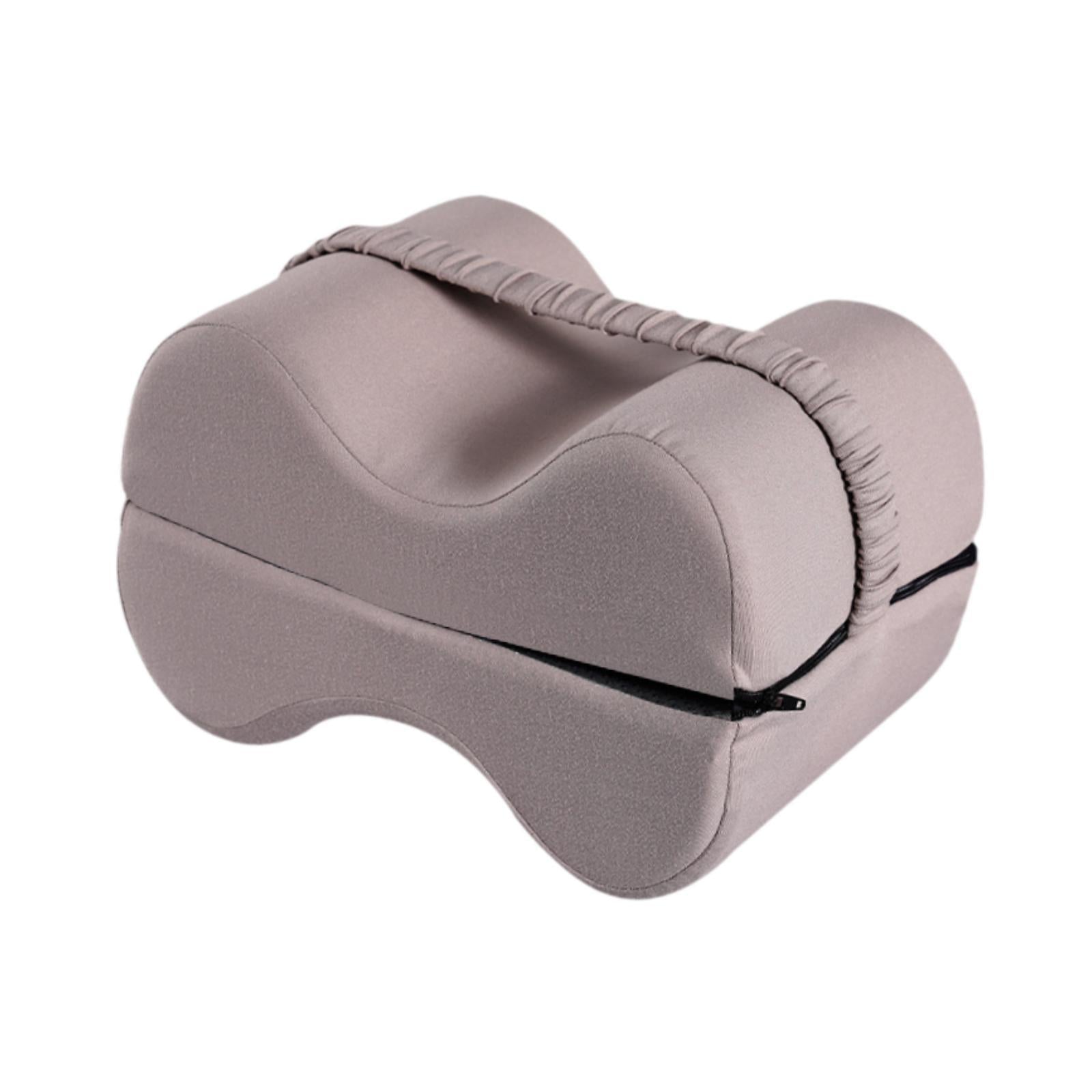 Knee Pillow for Side Sleepers for Women Men Ergonomic Memory Foam Leg Pillow Light Gray