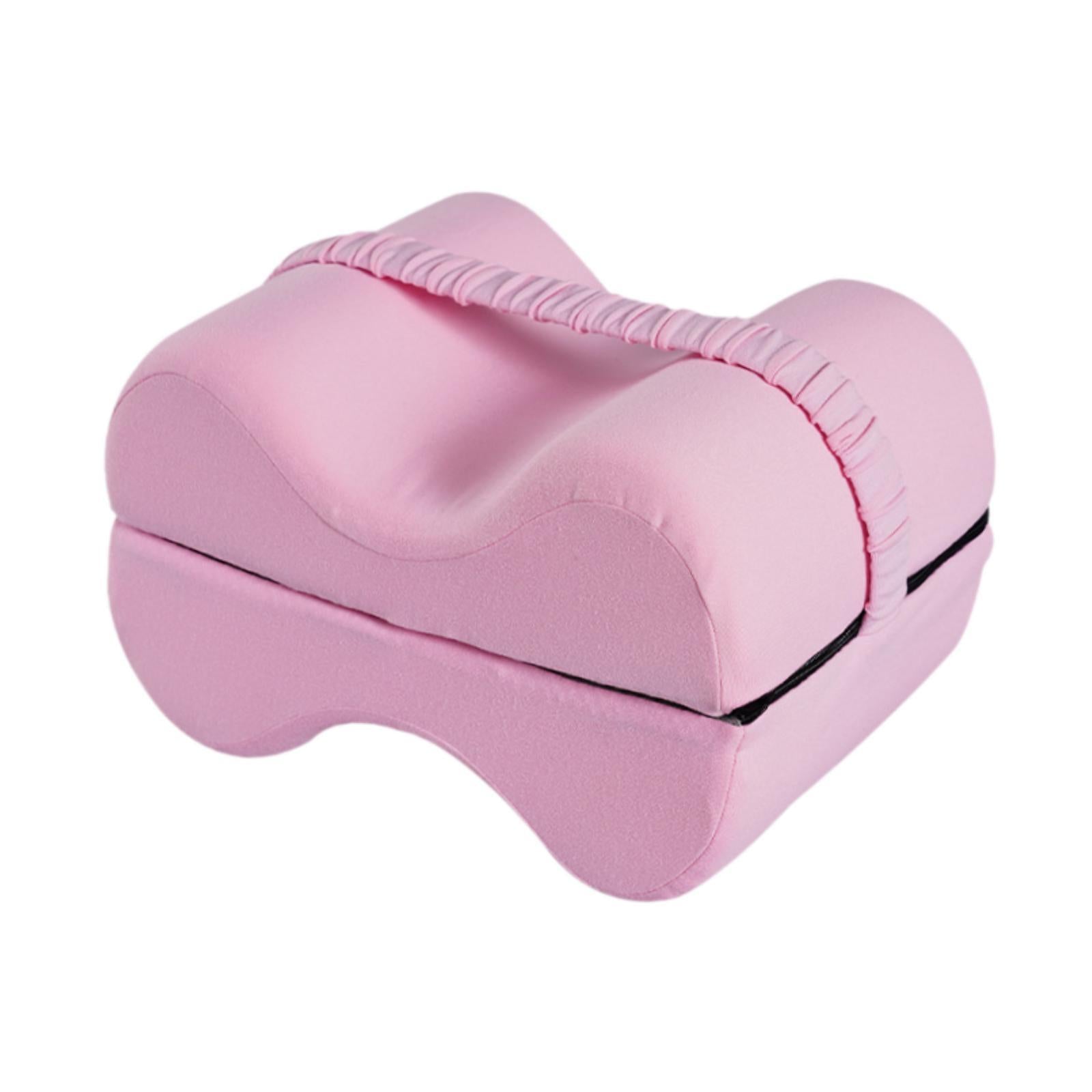 Knee Pillow for Side Sleepers for Women Men Ergonomic Memory Foam Leg Pillow Pink
