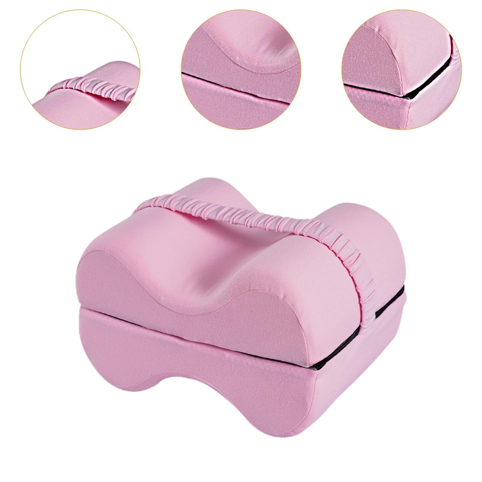 Knee Pillow for Side Sleepers for Women Men Ergonomic Memory Foam Leg Pillow Pink