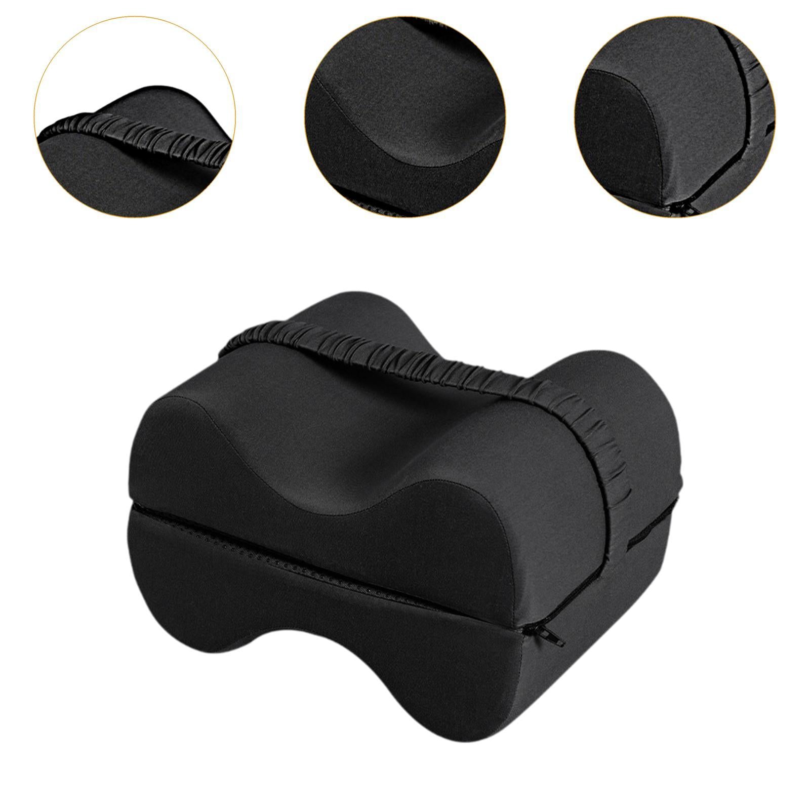 Knee Pillow for Side Sleepers for Women Men Ergonomic Memory Foam Leg Pillow Black