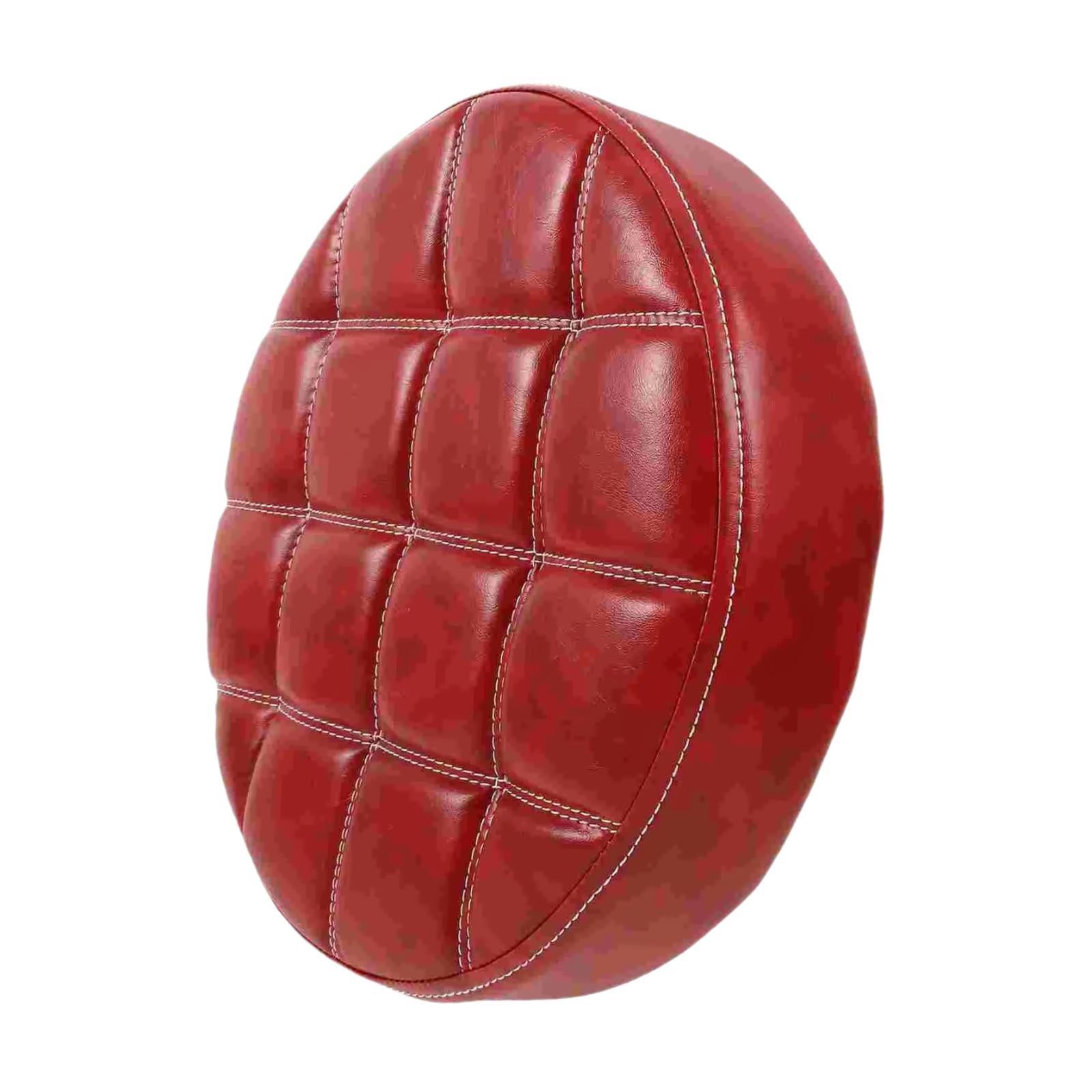 Round Bar Stool Seat Cushion Seat Top Easy Installation Heavy Duty for Salon red