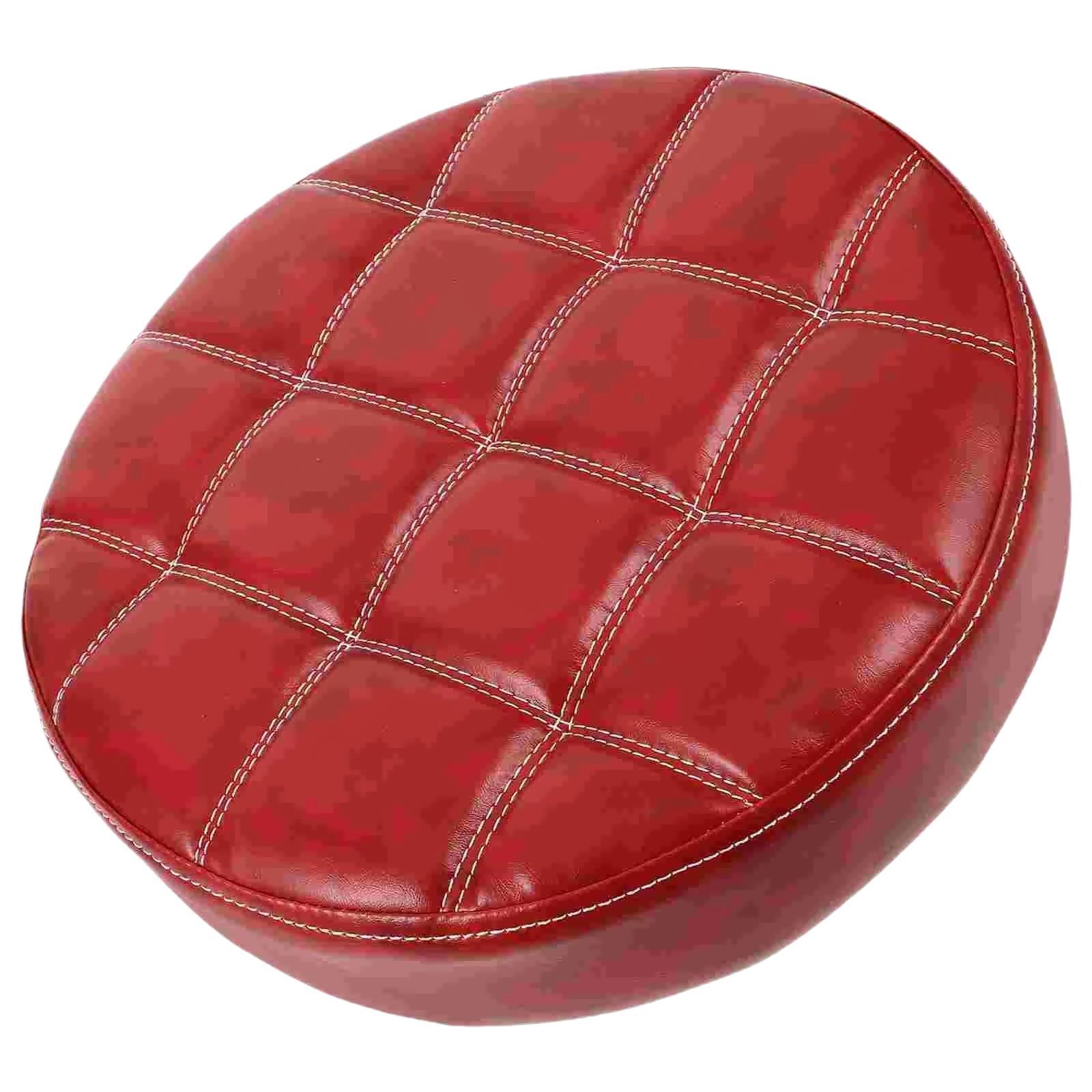 Round Bar Stool Seat Cushion Seat Top Easy Installation Heavy Duty for Salon red