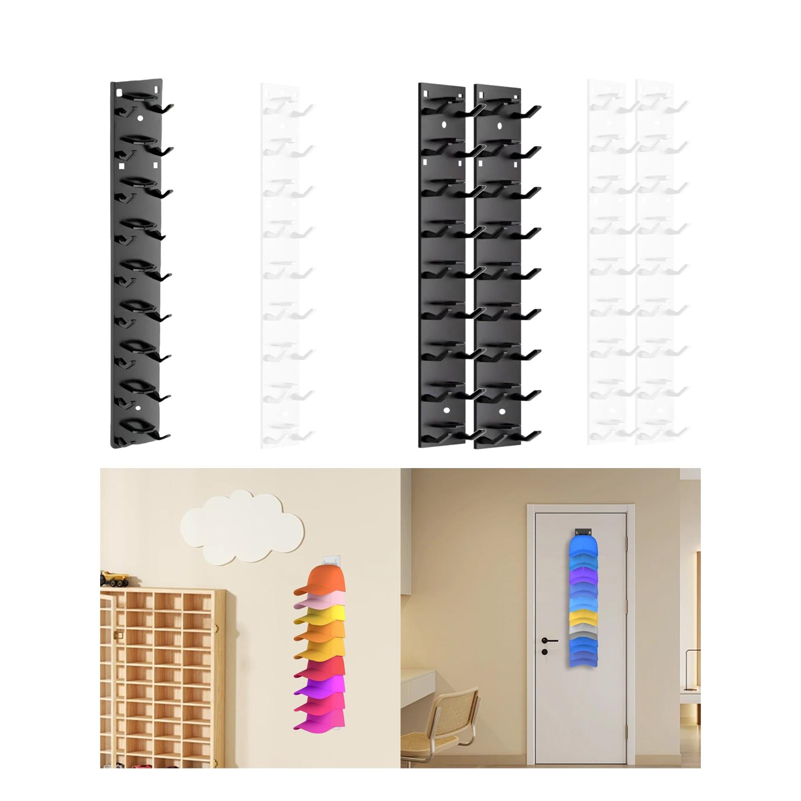 Hat Organizer for Baseball Caps Hold up to 18 Hats for Shop Closet Storeroom Black