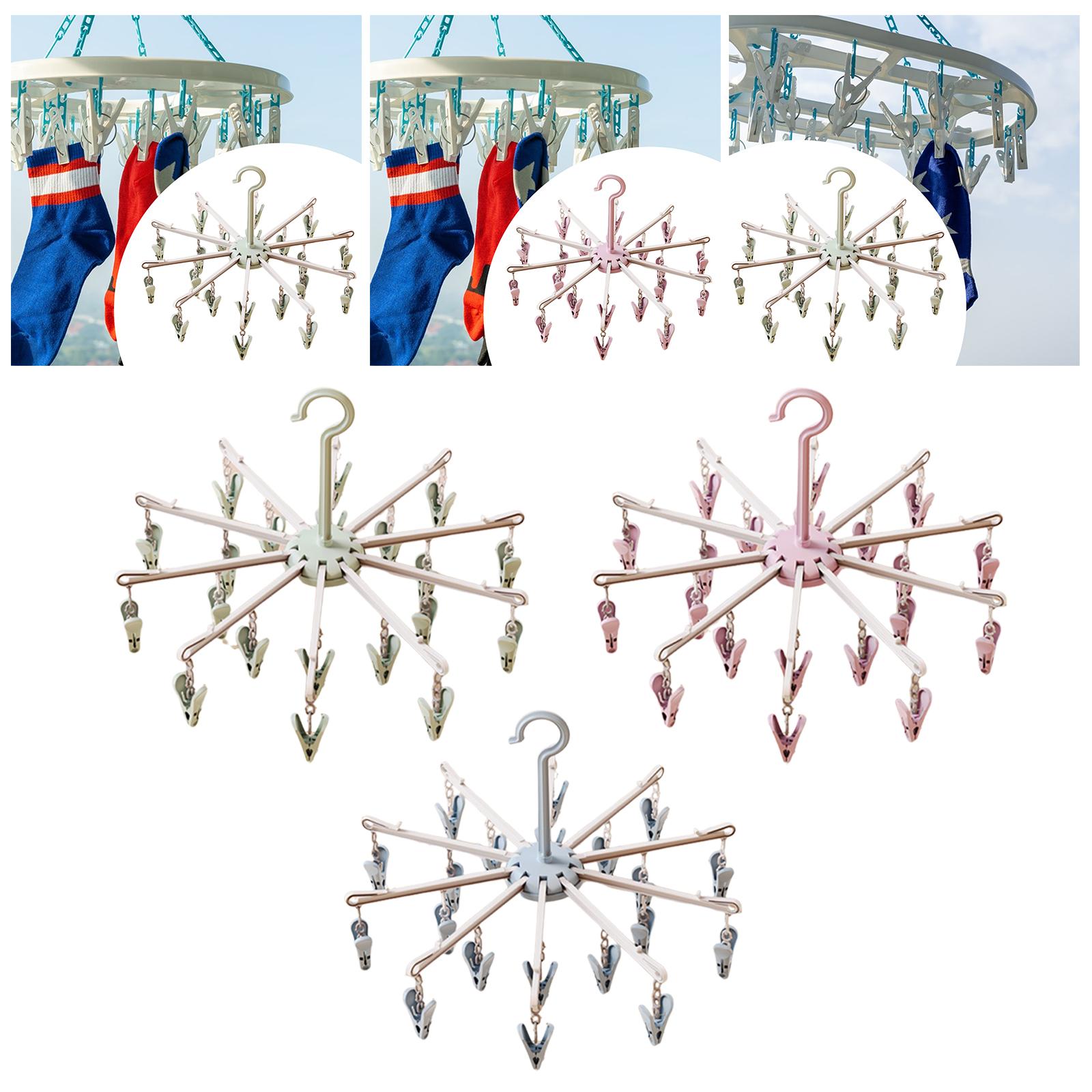 Hanging Drying Rack Stable Closet Organizer Sock Hanger for Sock Short Towel Green