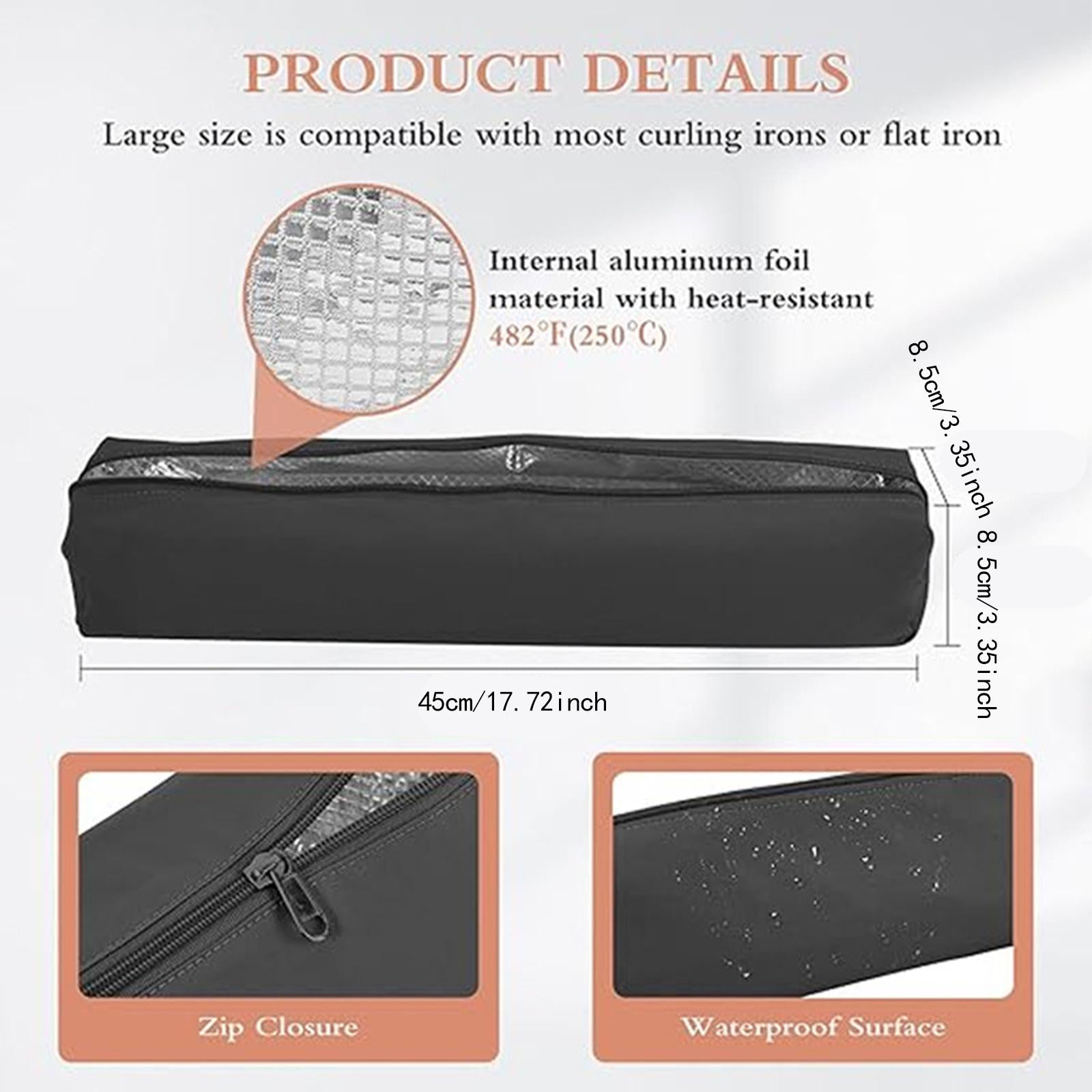 Travel Hot Hair Tools Bag Accessory Heat Resistant Lining Curling Iron Pouch