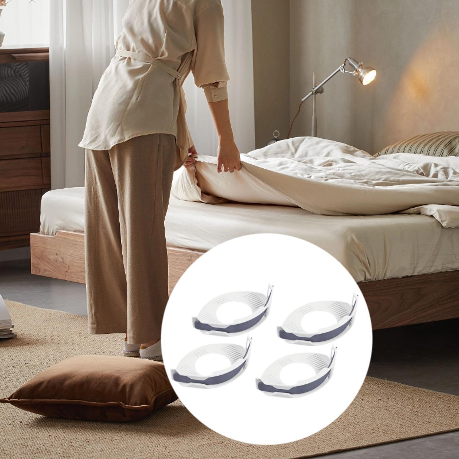 4Pcs Bed Sheet Holder Clips Anti Slip Universal Mattress Bed Sheet Fasteners Gray