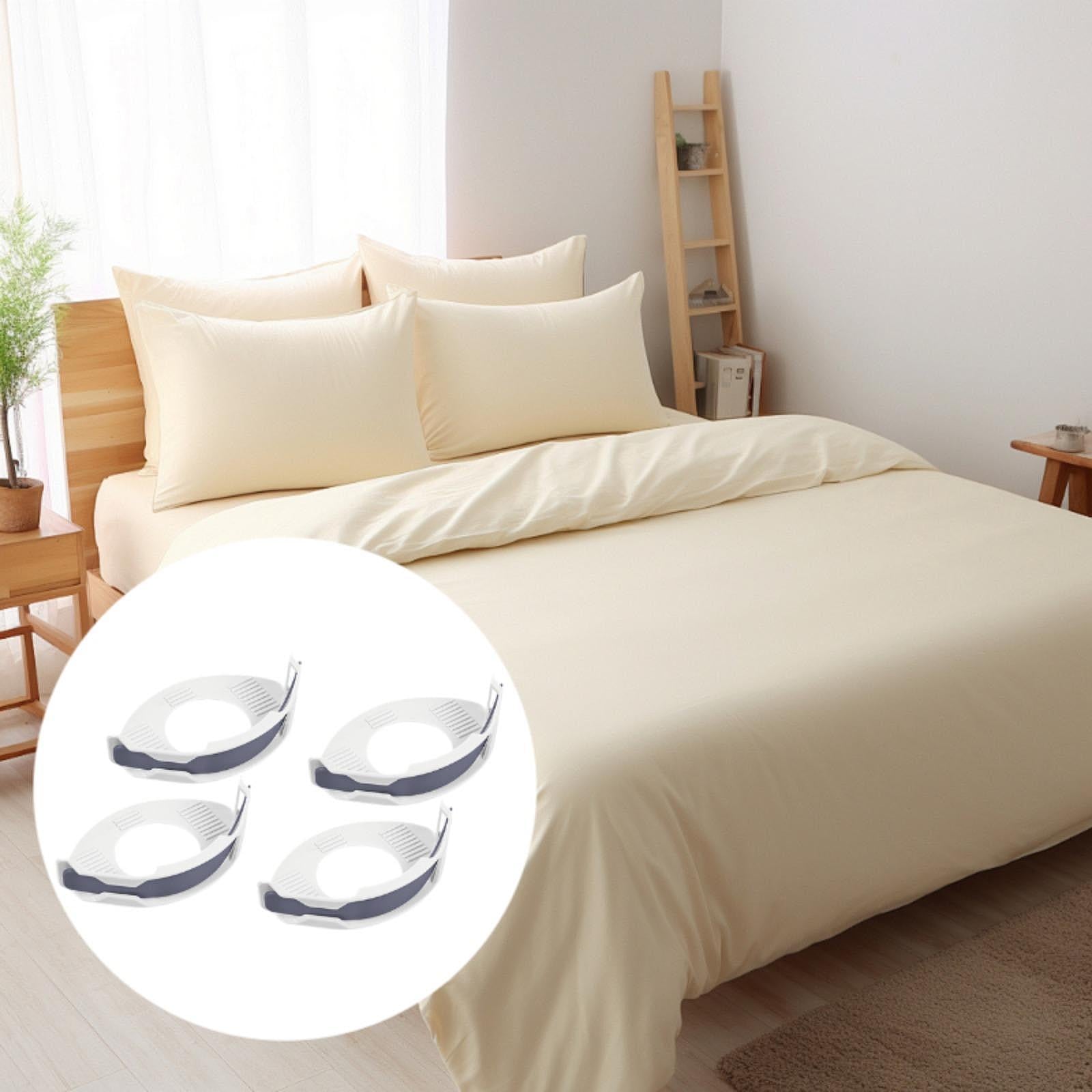 4Pcs Bed Sheet Holder Clips Anti Slip Universal Mattress Bed Sheet Fasteners Gray