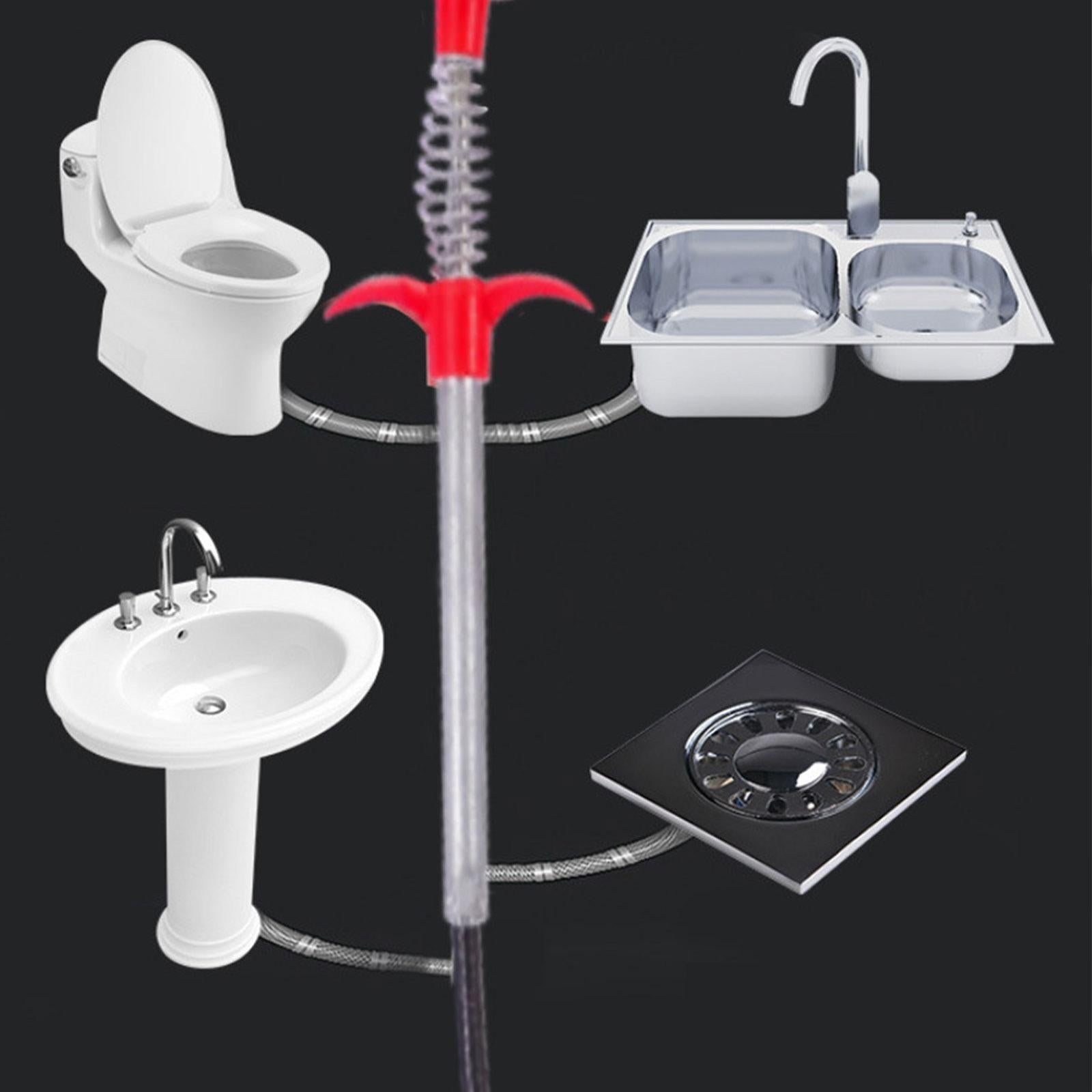 4Pcs Drain Snake Tub Clogged Drain Cleaner for Bathroom Tight Space Kitchen