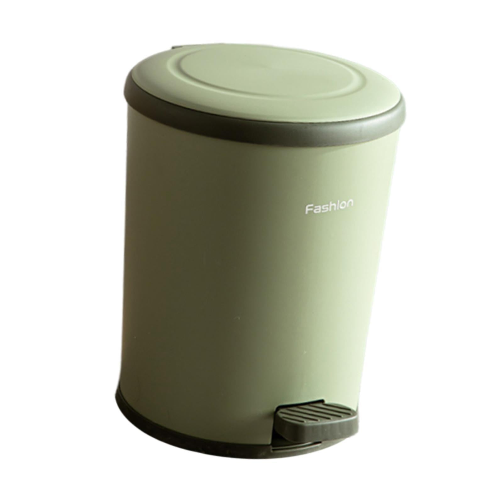 Step Trash Can with Lids Portable Pedal Bin for Laundry Room Living Restroom green