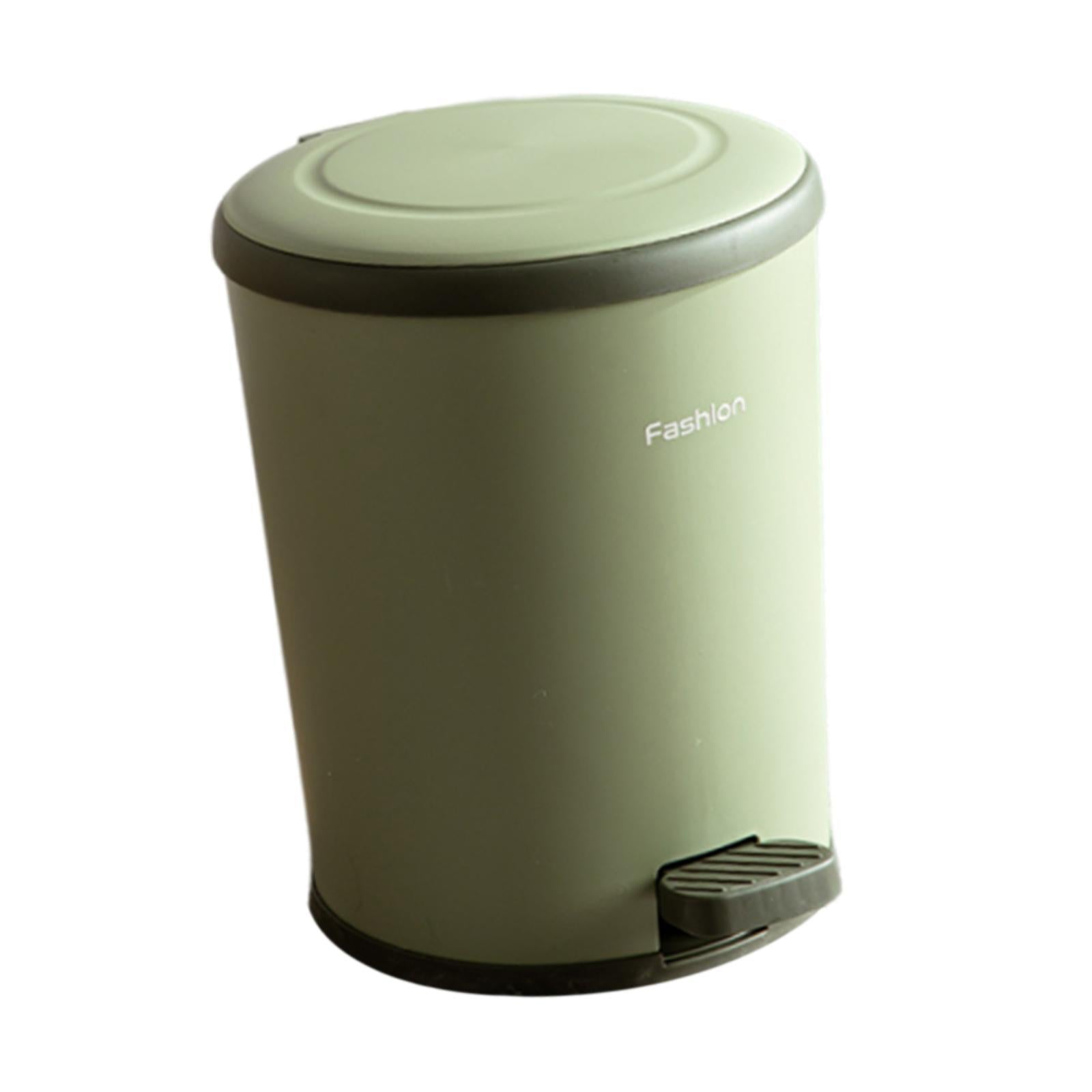 Step Trash Can with Lids Portable Pedal Bin for Laundry Room Living Restroom green