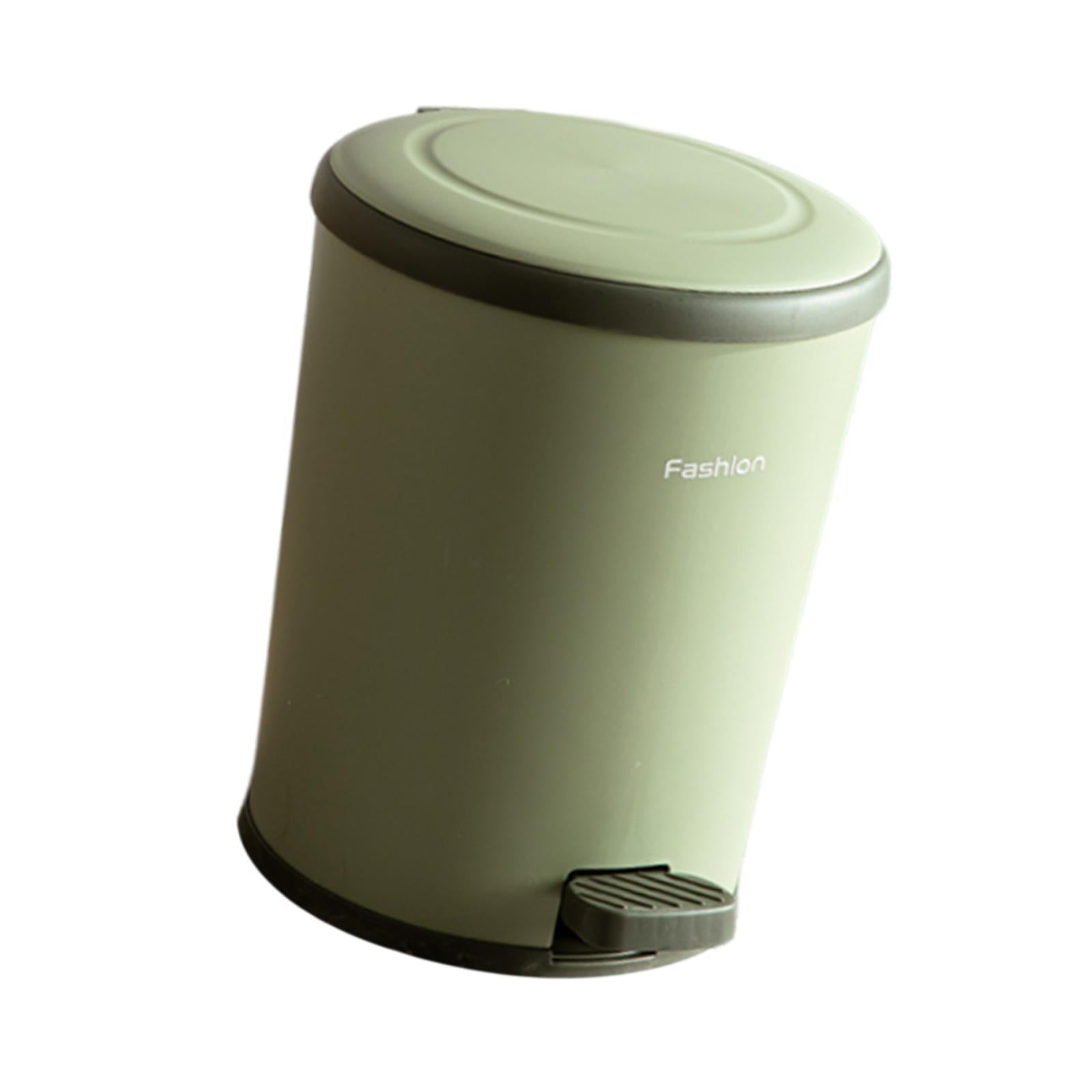 Step Trash Can with Lids Portable Pedal Bin for Laundry Room Living Restroom green