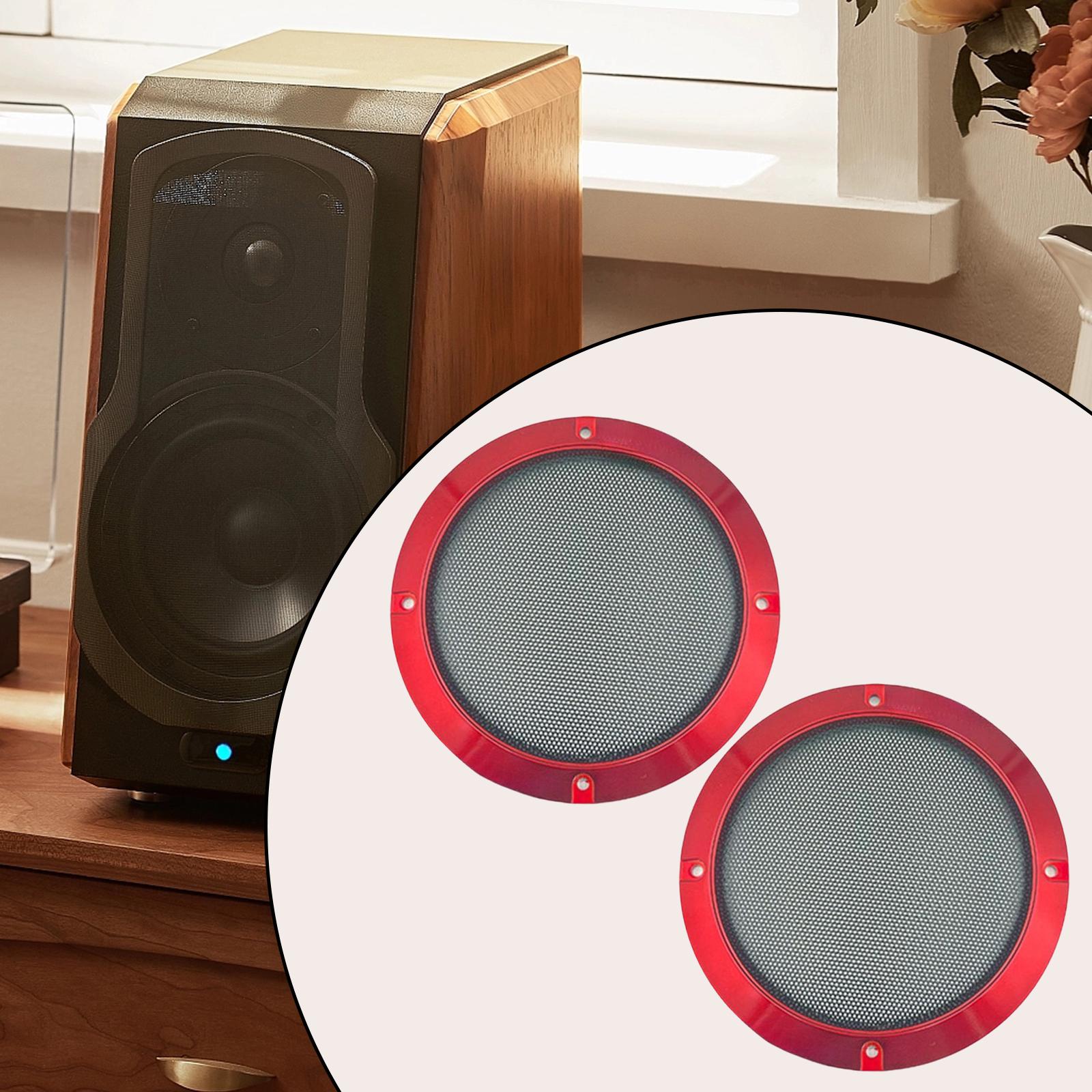 2 Pieces Speaker Grill Practical Round Subwoofer Grill for Speaker Cabinet 6.5 in
