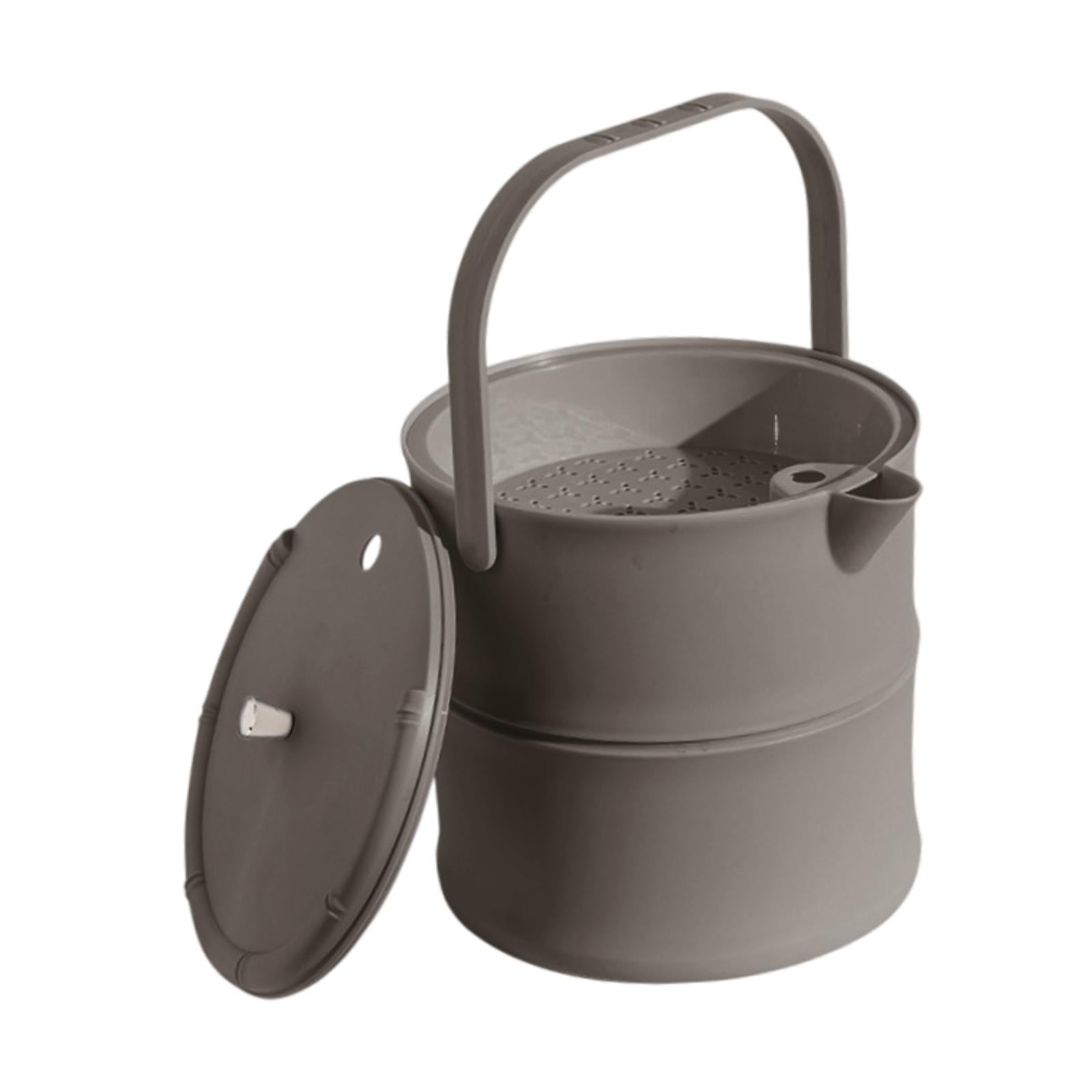 Tea Waste Water Bucket Large with Lid Easy to Clean Liquid Storage Waste Bin Gray