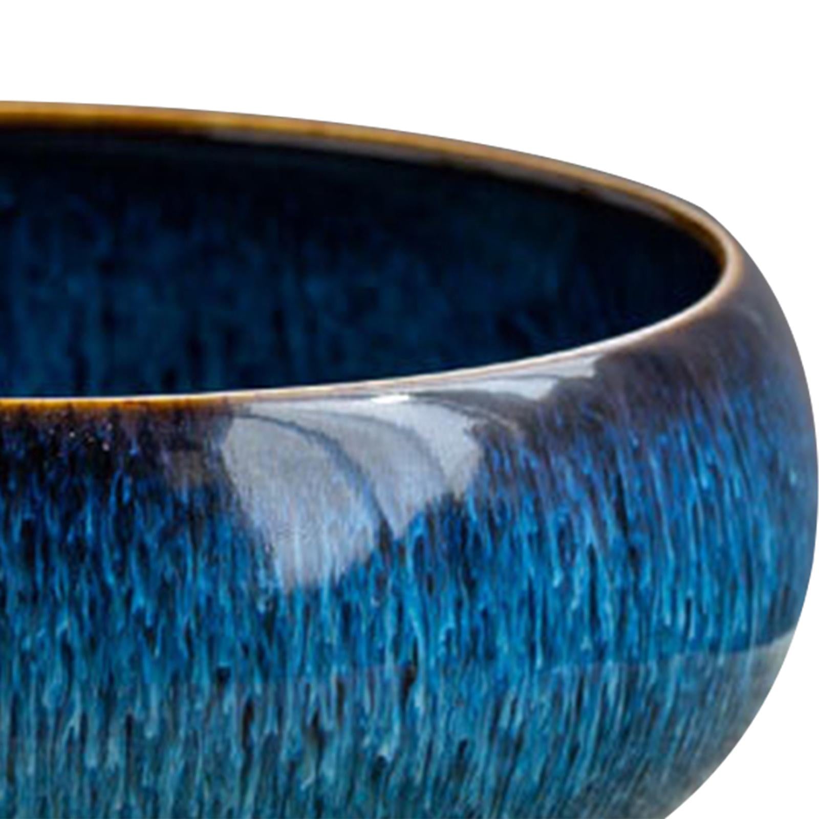 Lotus Flowers Bowl Versatile Portable Round Ceramic Planter Home Office Decor gradient blue
