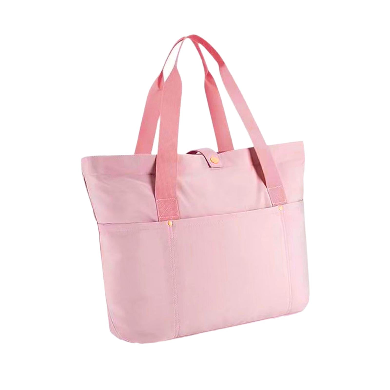 Tote Bag for Women Lightweight Nylon Quilted Handbag for Beach Work Business pink