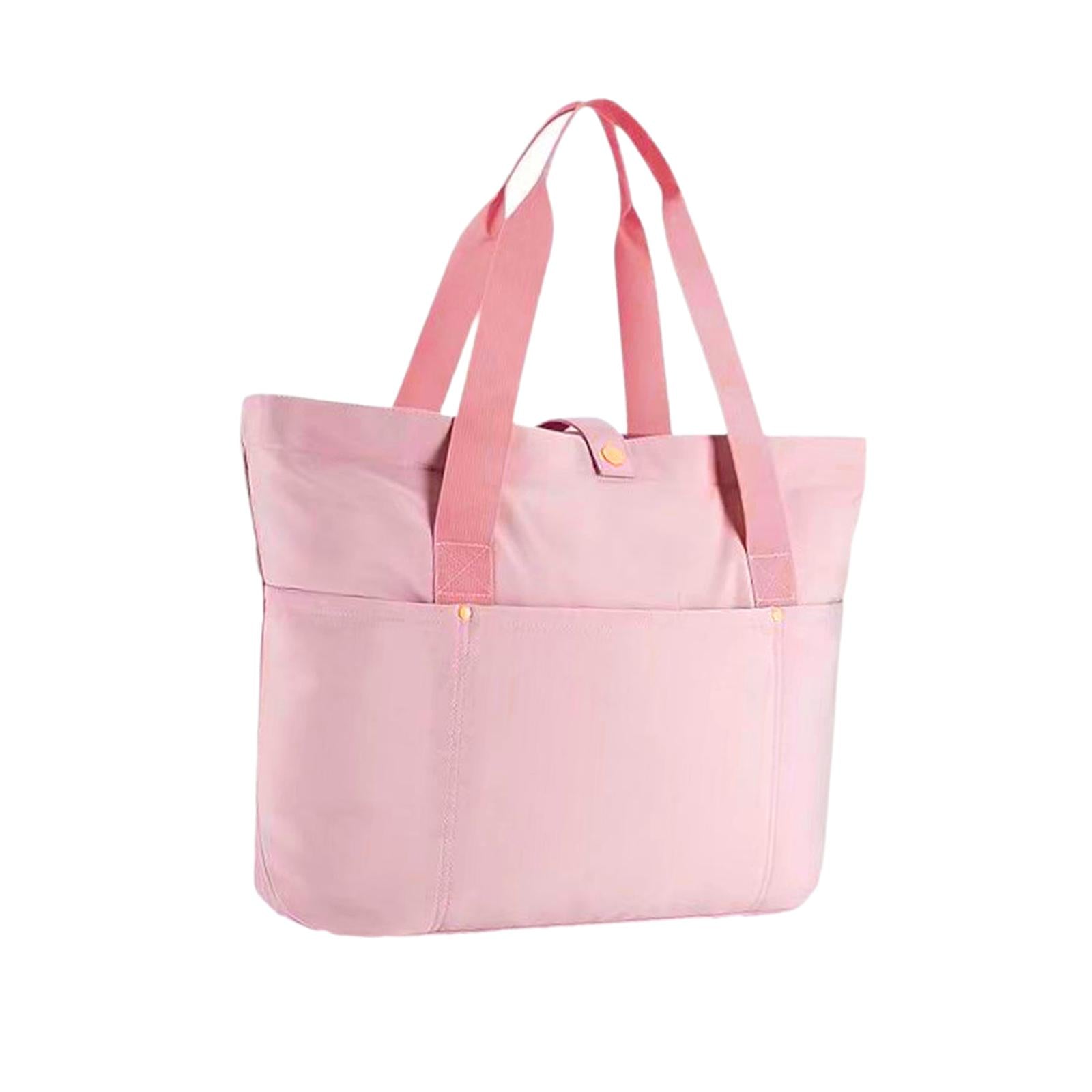 Tote Bag for Women Lightweight Nylon Quilted Handbag for Beach Work Business pink