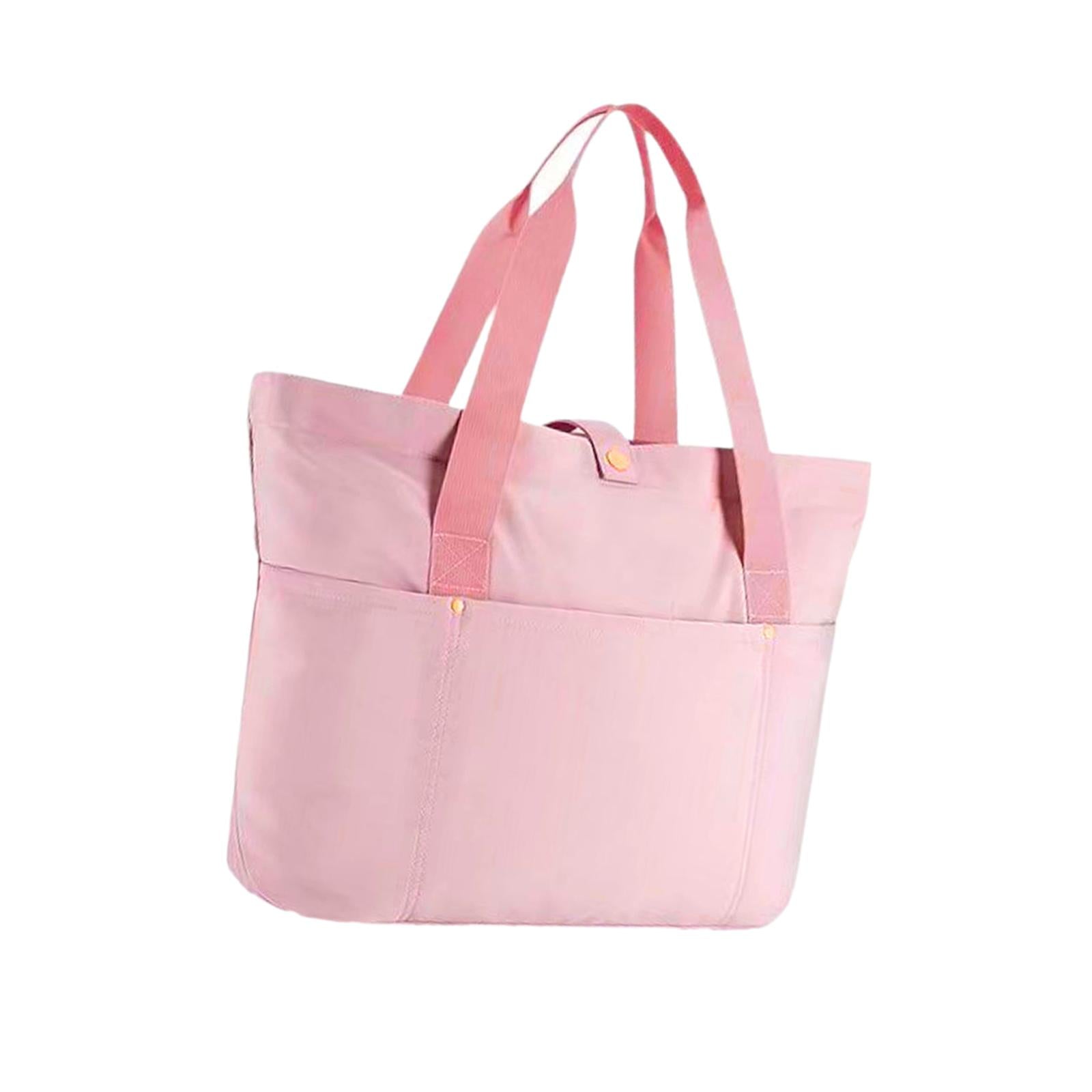 Tote Bag for Women Lightweight Nylon Quilted Handbag for Beach Work Business pink