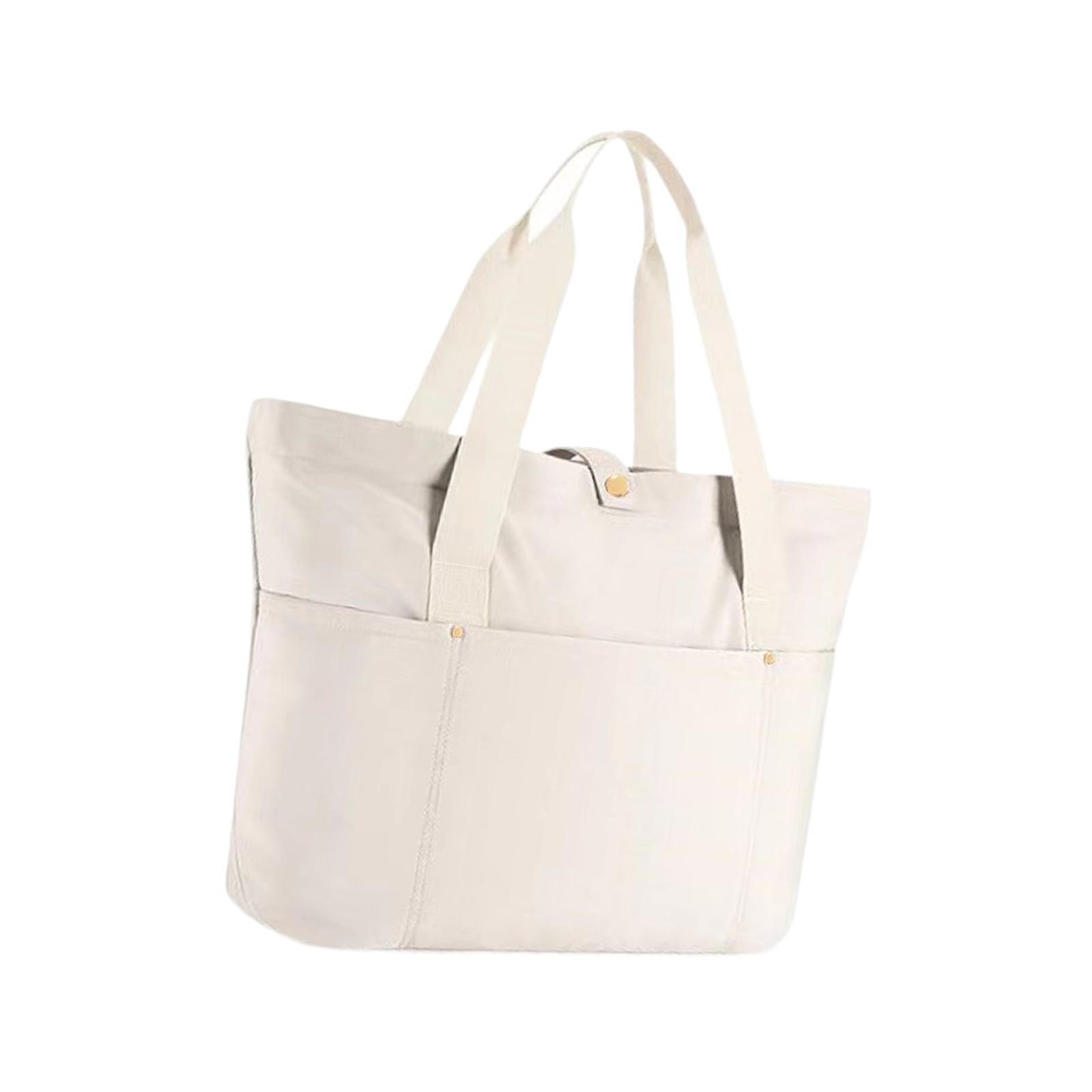 Tote Bag for Women Lightweight Nylon Quilted Handbag for Beach Work Business beige