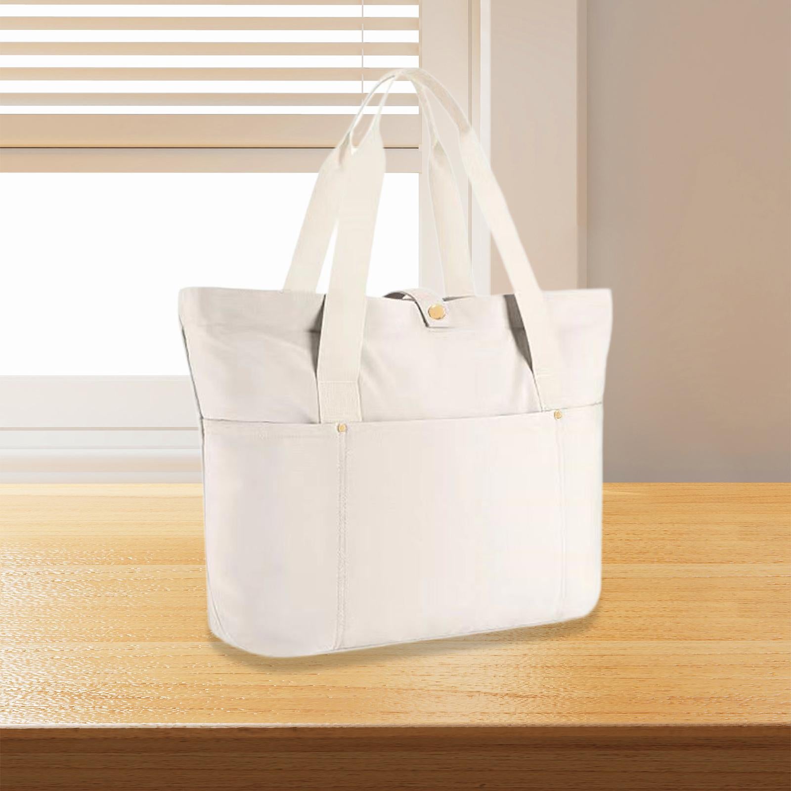 Tote Bag for Women Lightweight Nylon Quilted Handbag for Beach Work Business beige