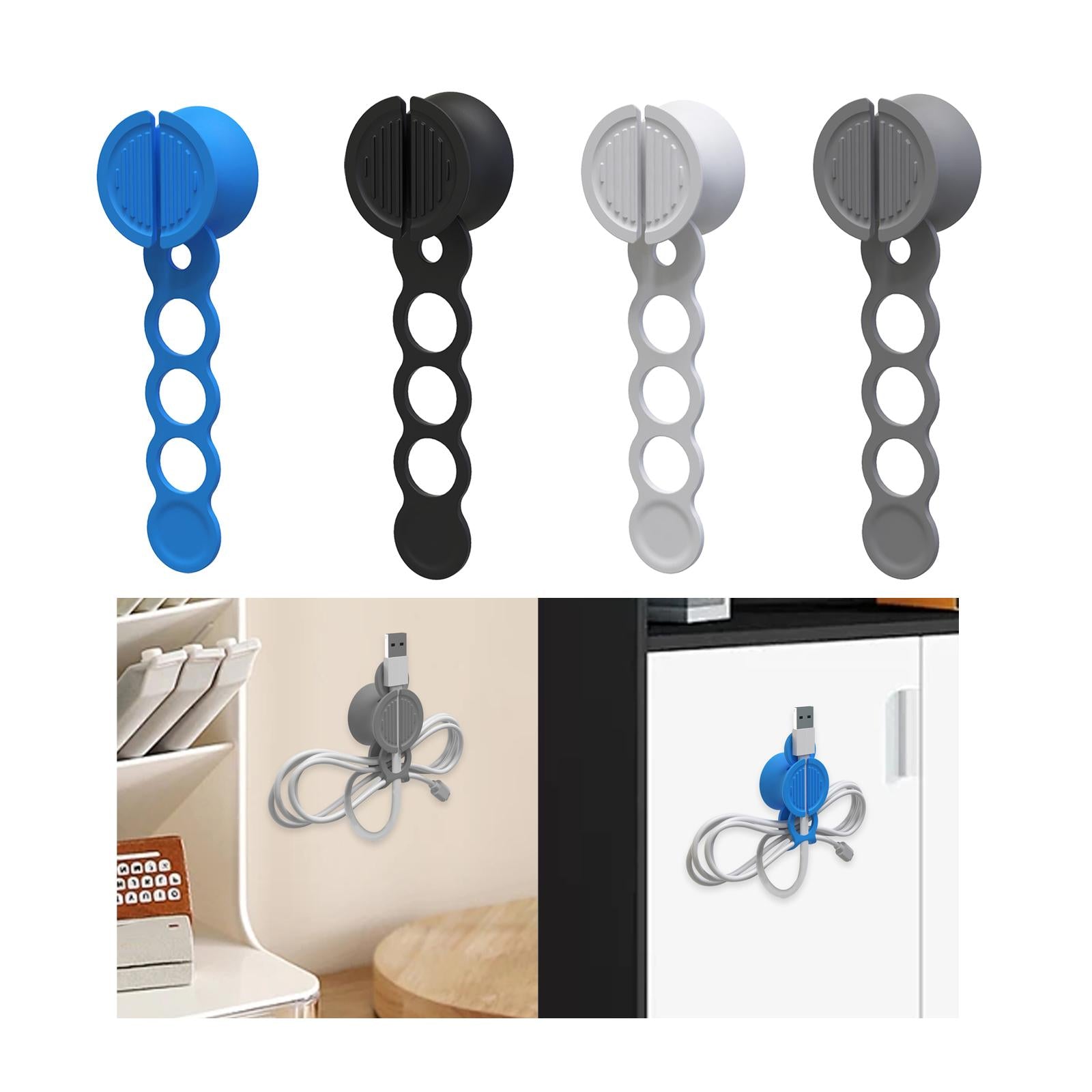 Cable Organizer Tool Magnetic Line Storge Holder for Kitchen Garage Workshop Blue
