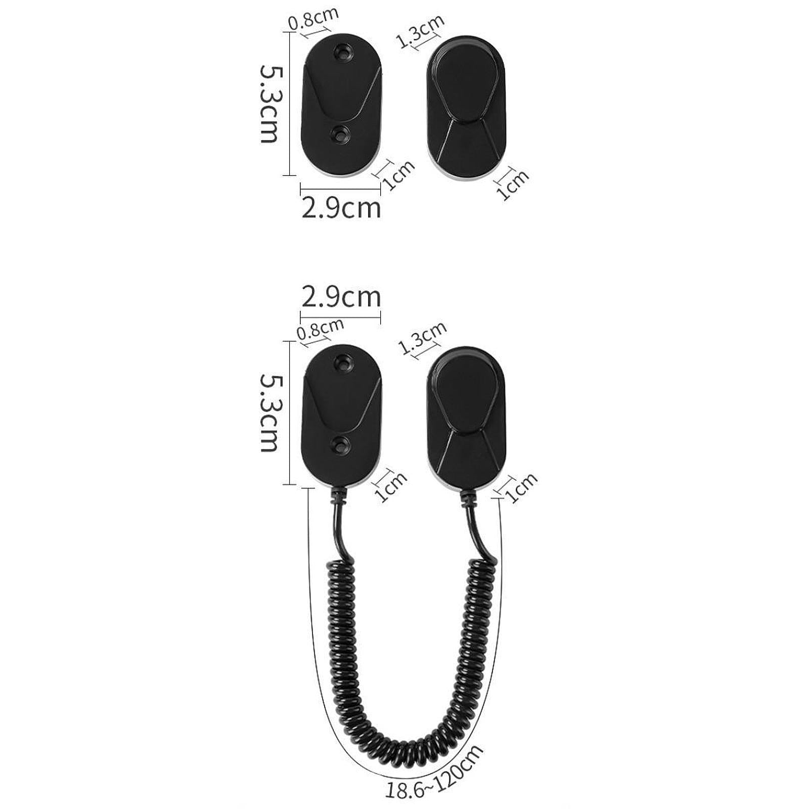 Magnetic Remote Control Holders with Spring Ropes Stable for Glass Wall Black