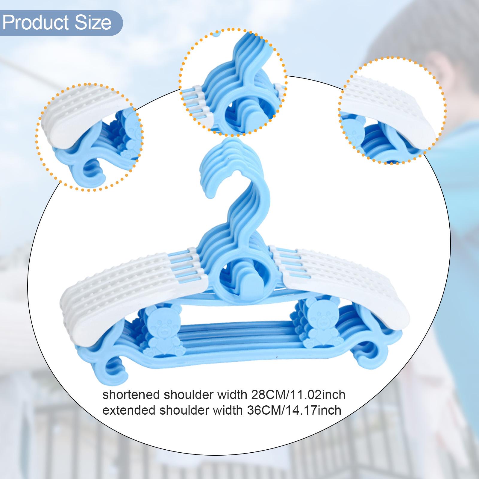 5x Children Clothes Hangers Wardrobe Hanging Storage Adjustable Baby Hangers Blue