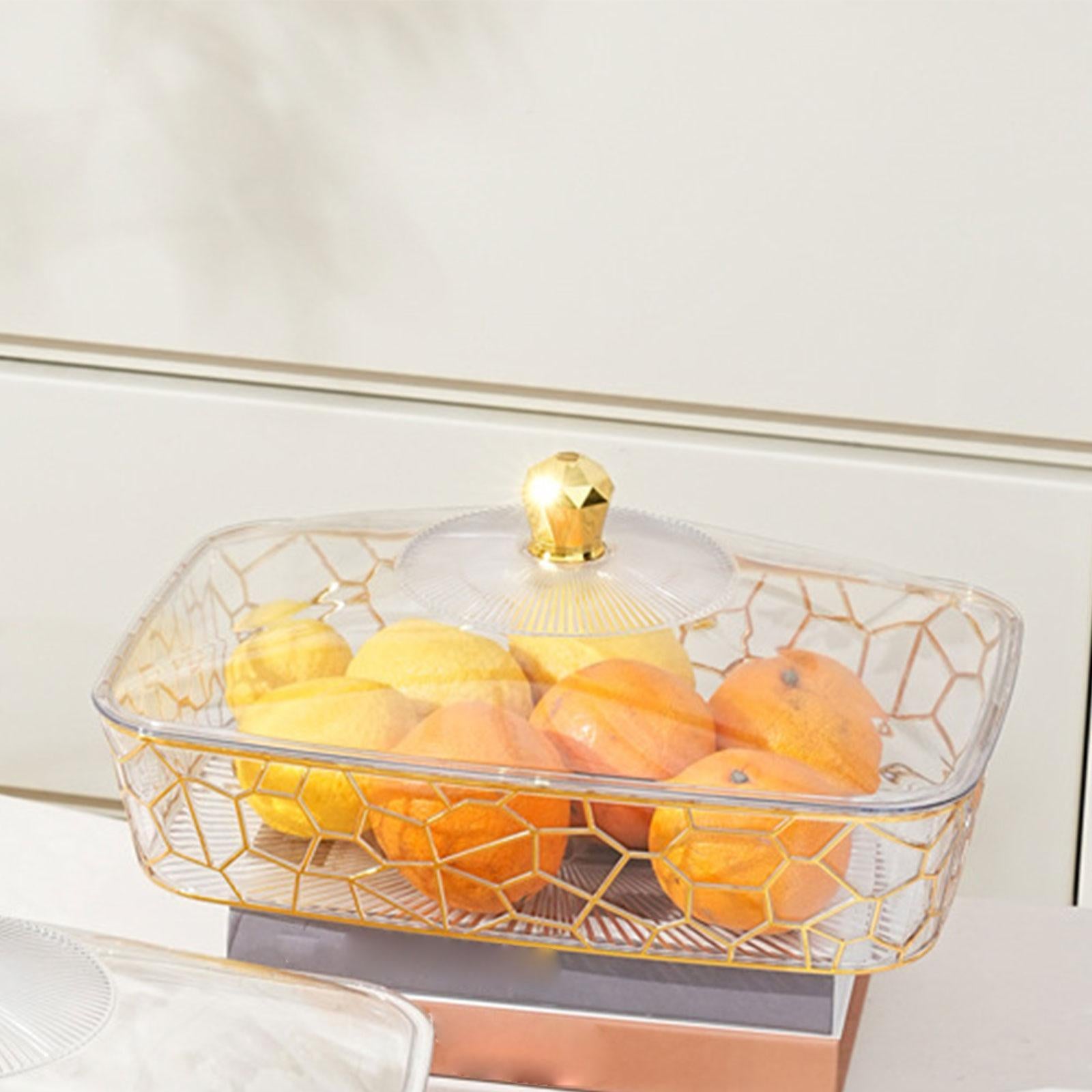 Dried Fruit Plate with Lid Candy Nuts Container for Kitchen Home Living Room 27.5x19x13.5 cm