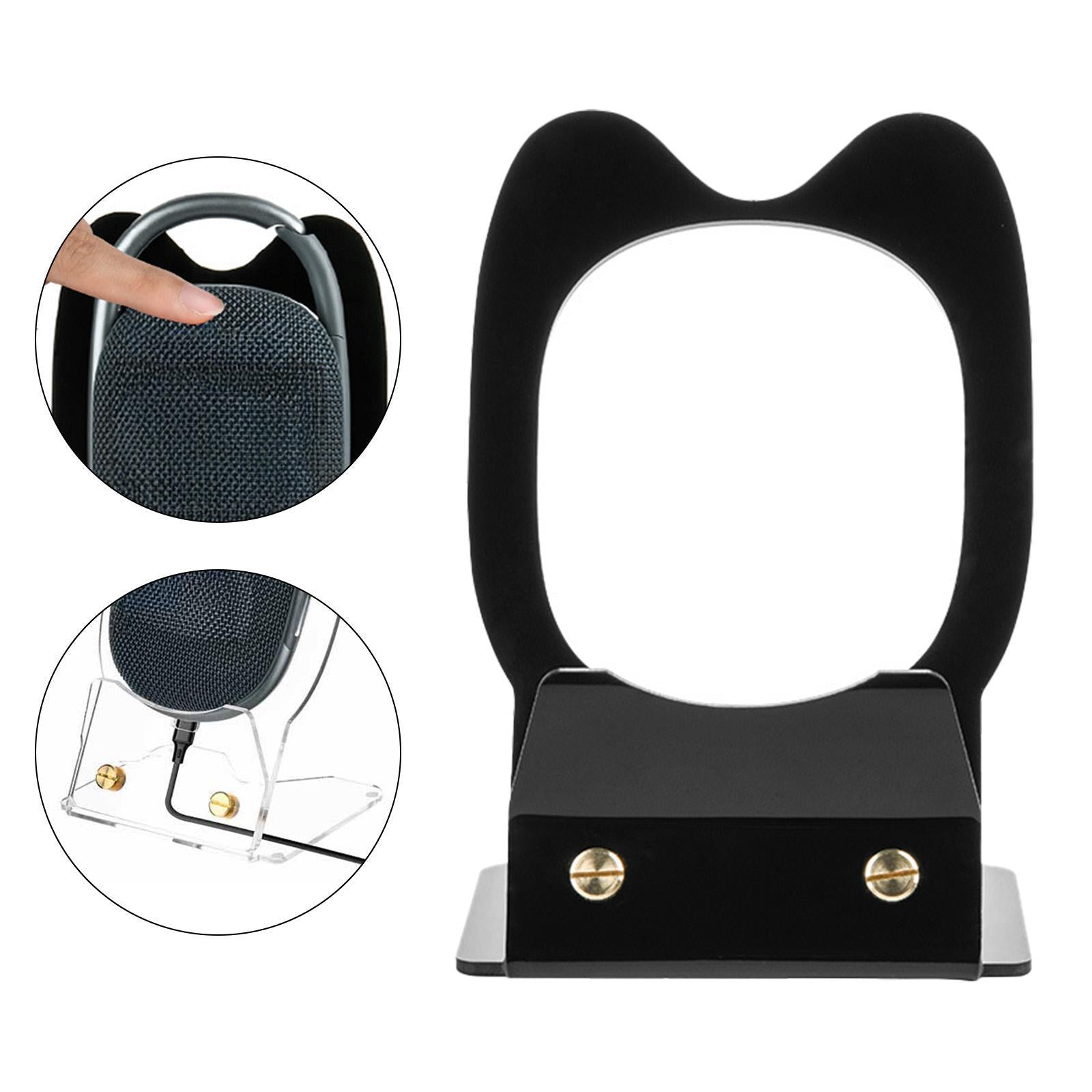 Acrylic Desktop Speaker Stand Display Stand for Small Speakers Clip 4/5 Home Black