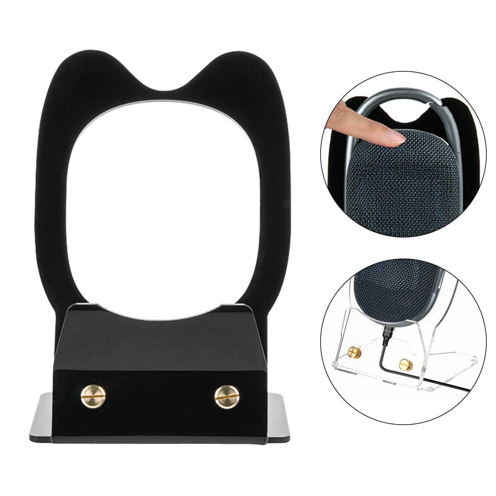 Acrylic Desktop Speaker Stand Display Stand for Small Speakers Clip 4/5 Home Black