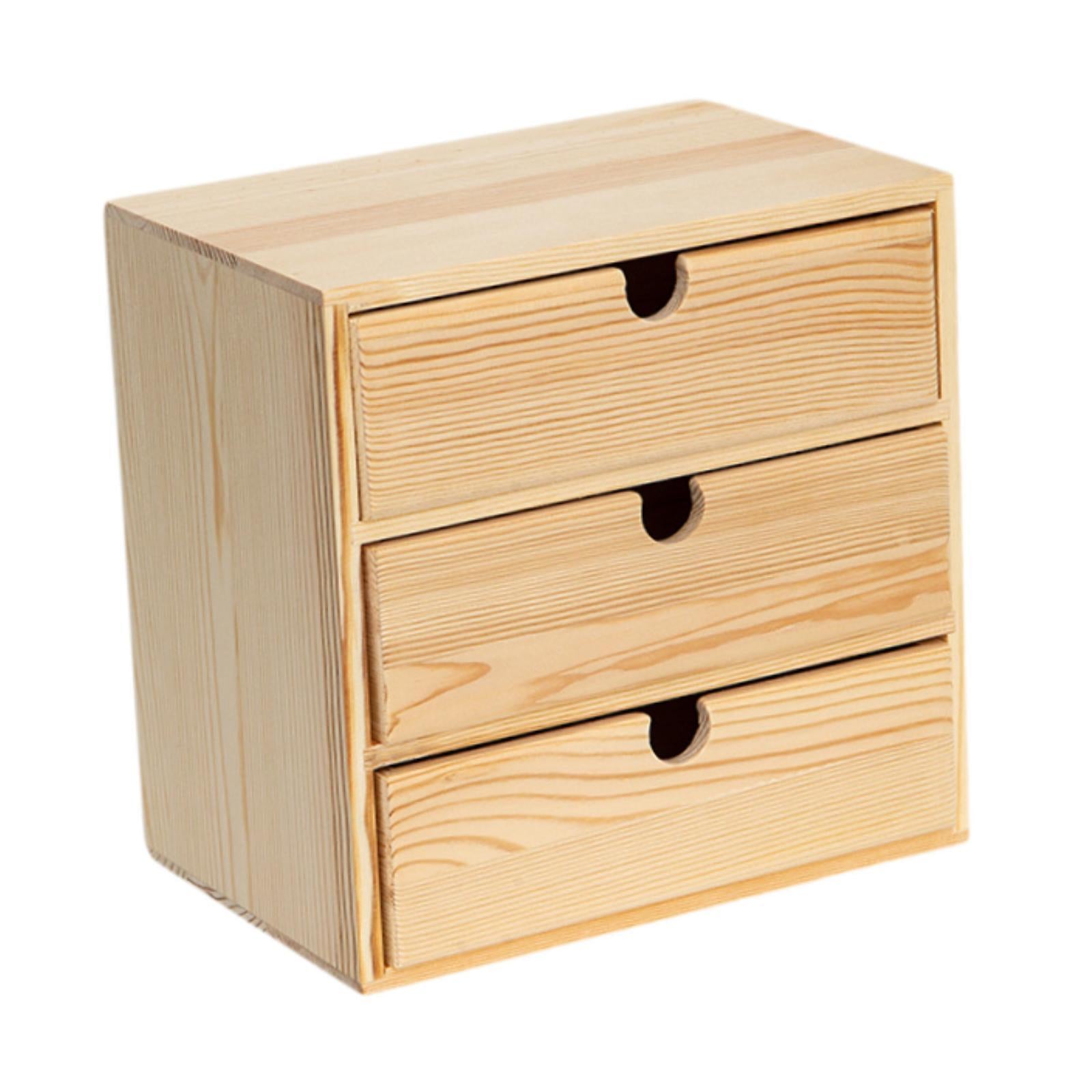 Wooden Jewelry Box for Women Rustic Storage Organizer for Home Vanity Office