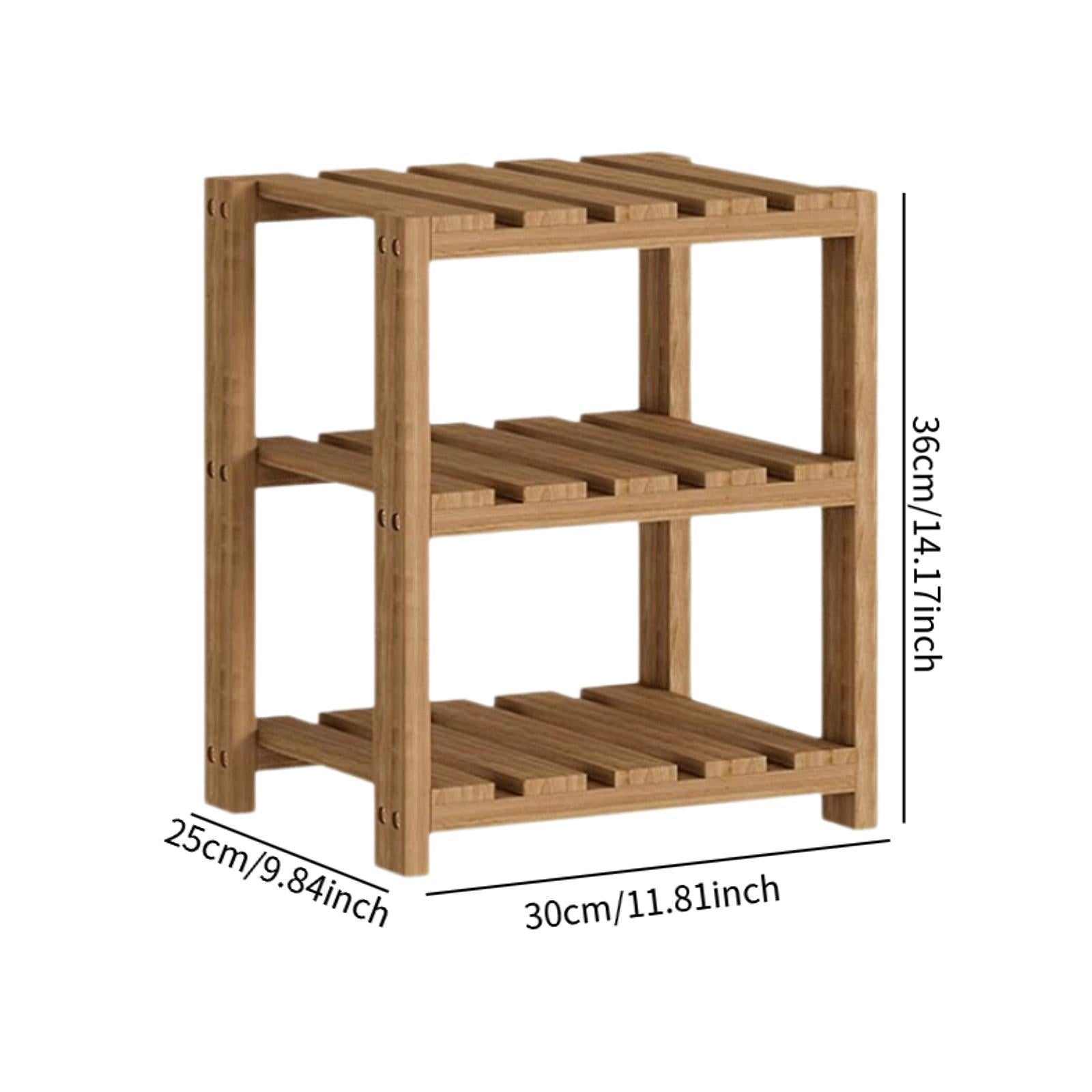 Wooden Router Shelf Modern 3 Tier Organizing for Living Room Office Speakers