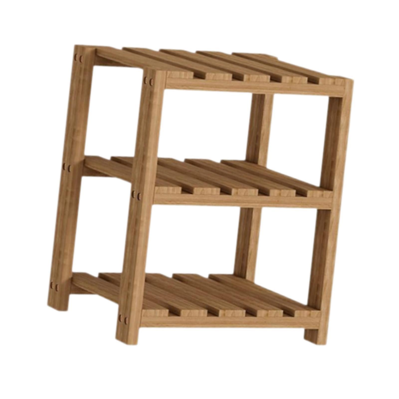 Wooden Router Shelf Modern 3 Tier Organizing for Living Room Office Speakers