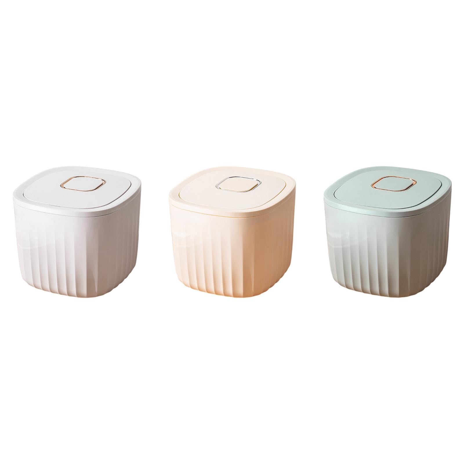 Rice Container Can Canister Jar 11 lbs Sealed Bin for Pantry Household Grain White