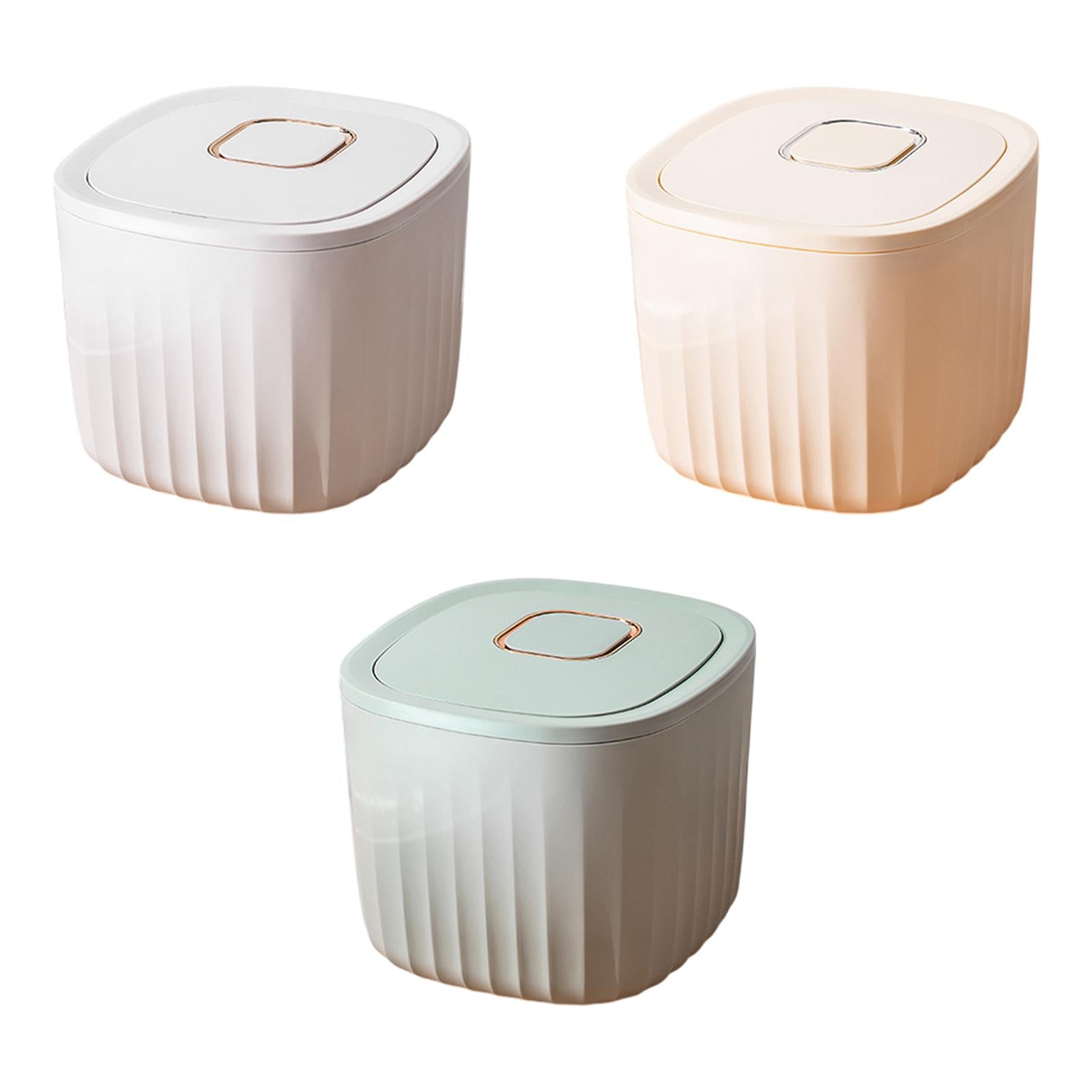 Rice Container Can Canister Jar 11 lbs Sealed Bin for Pantry Household Grain White