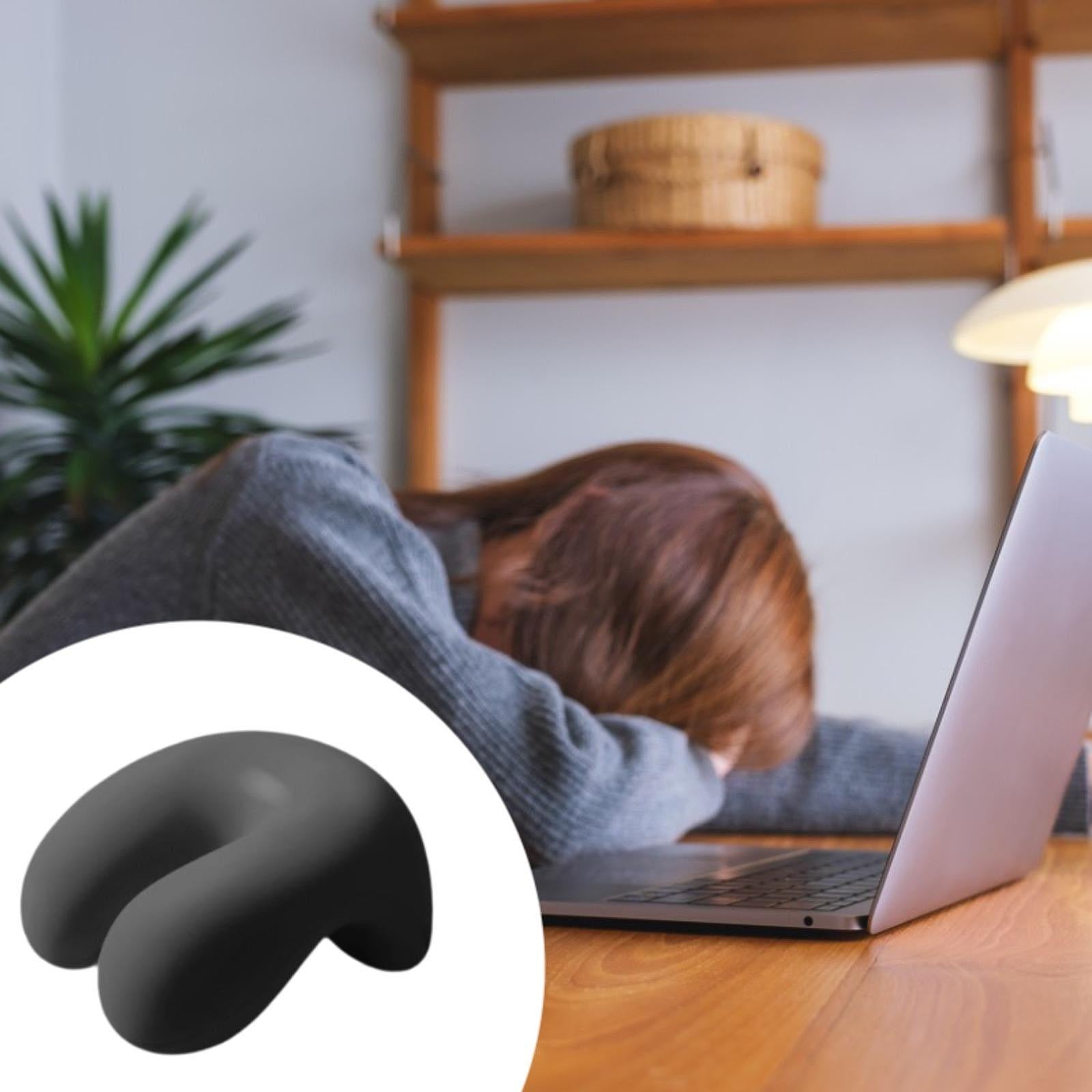 Neck Cushion Non Slip Memory Foam for Men Women Desk Sleeping Napping Pillow black