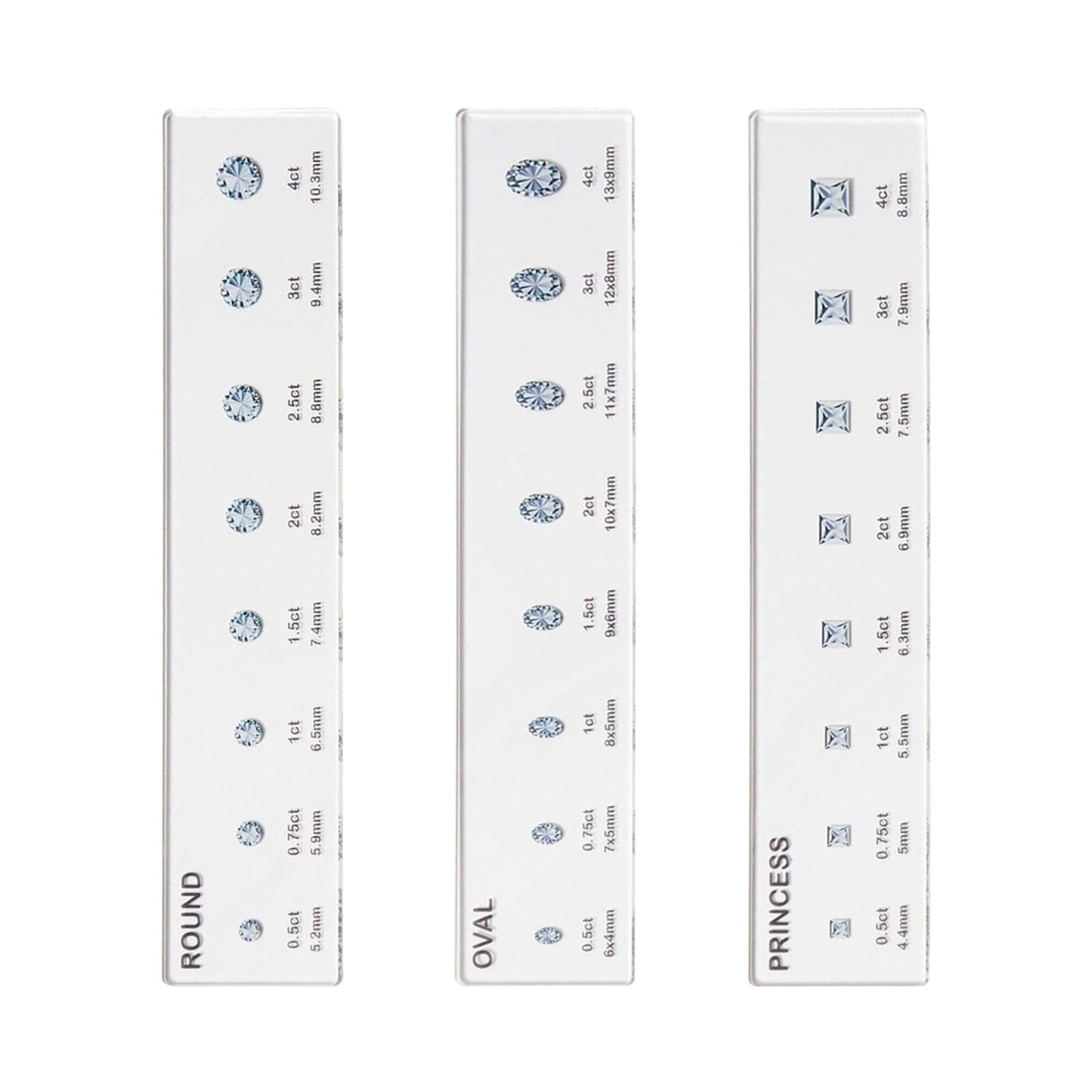 Diamond Sizes Shape Compare Tool Portable Size Reference Transparent Utility Round