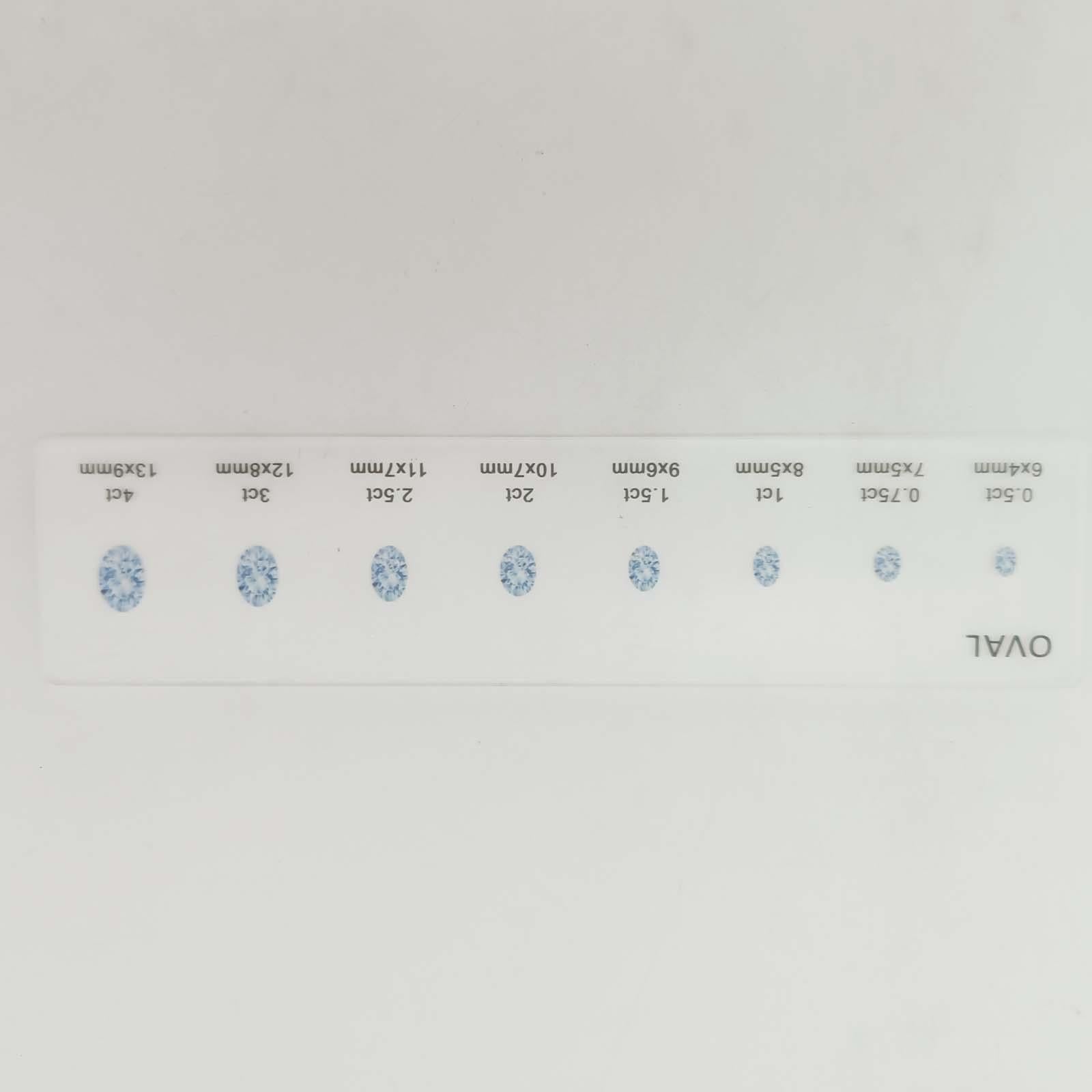 Diamond Sizes Shape Compare Tool Portable Size Reference Transparent Utility Oval