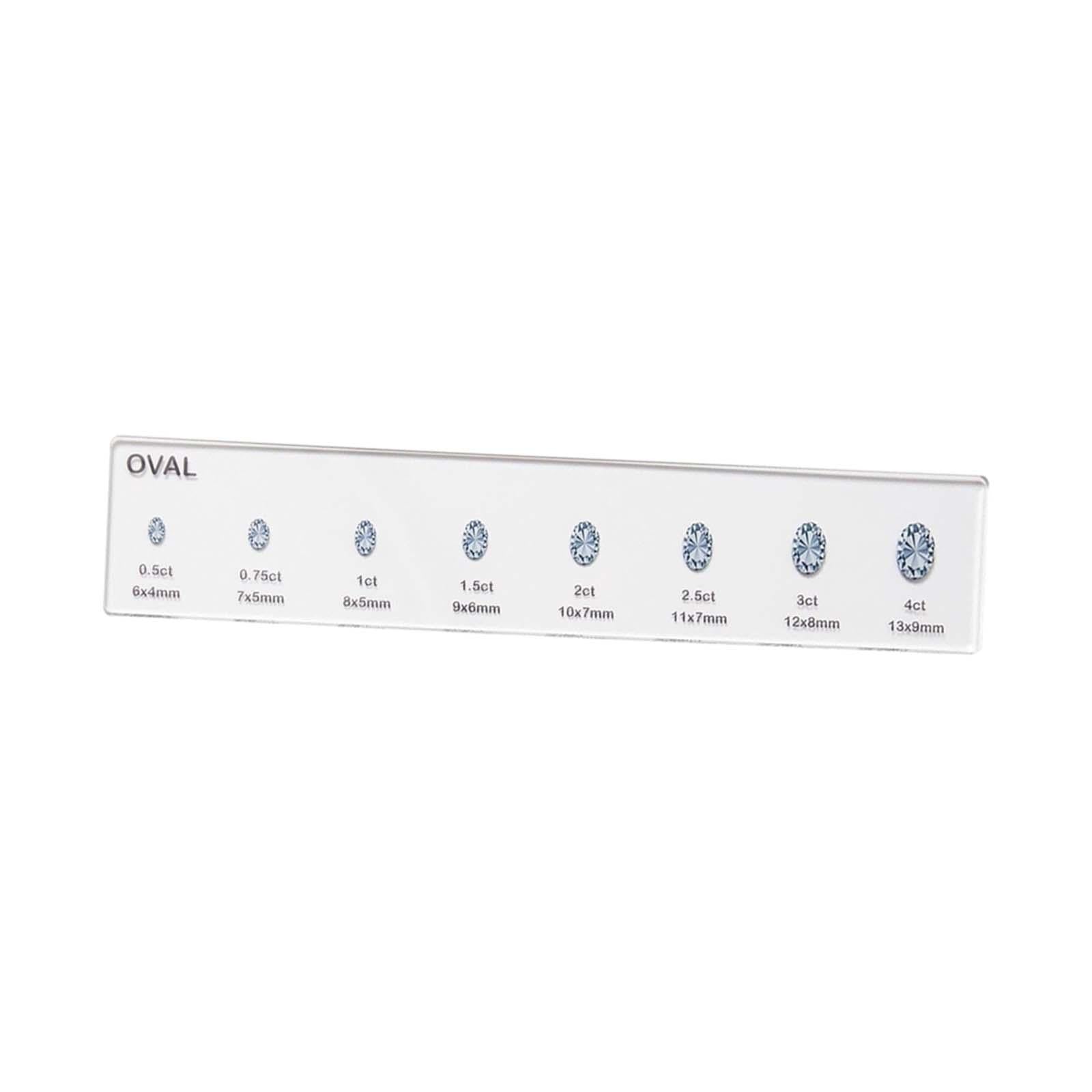 Diamond Sizes Shape Compare Tool Portable Size Reference Transparent Utility Oval