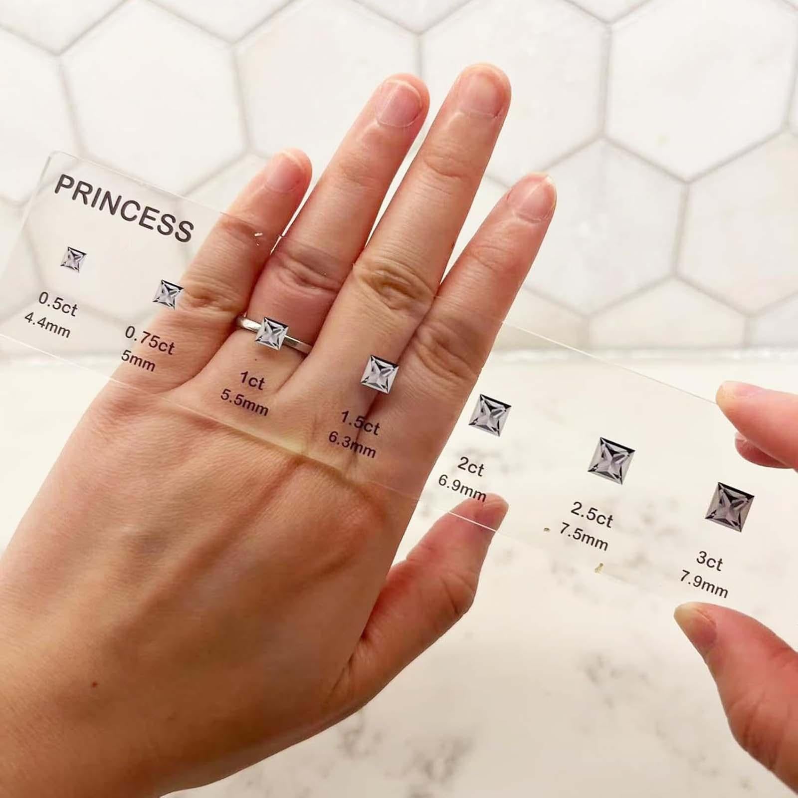 Diamond Sizes Shape Compare Tool Portable Size Reference Transparent Utility Square