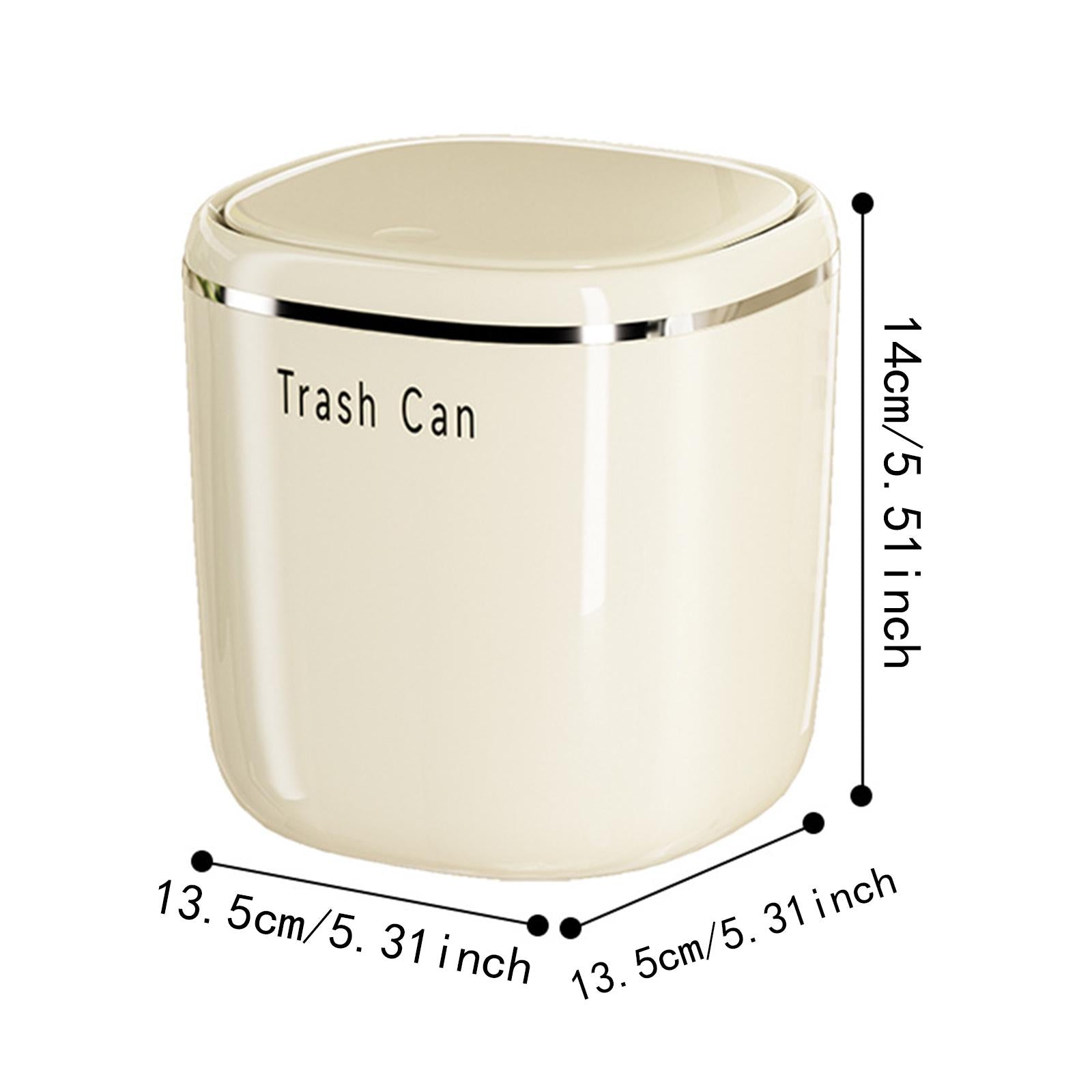 Small Trash Can Stylish Convenient Counter Waste Basket for Home Car Kitchen White