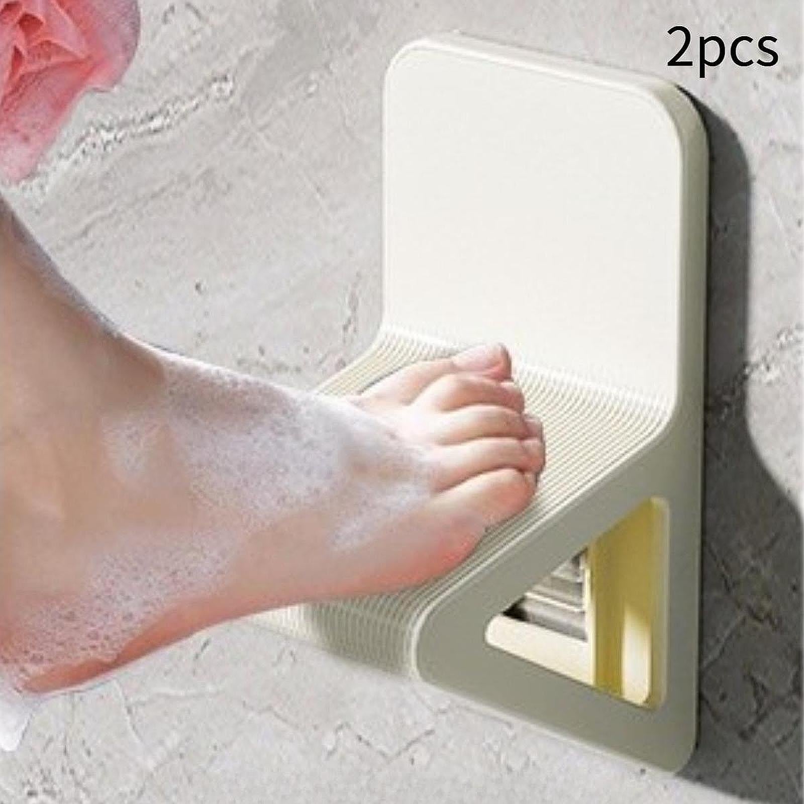 2Pcs Shower Foot Rest Anti Slip Bathroom Foot Pedals for Bathroom Home Milky White