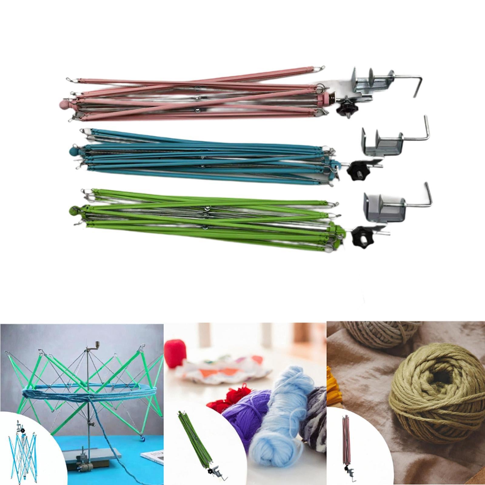 Umbrella Swift Yarn Winder DIY Craft Folded Crafts Handmade Yarn Ball Winder blue