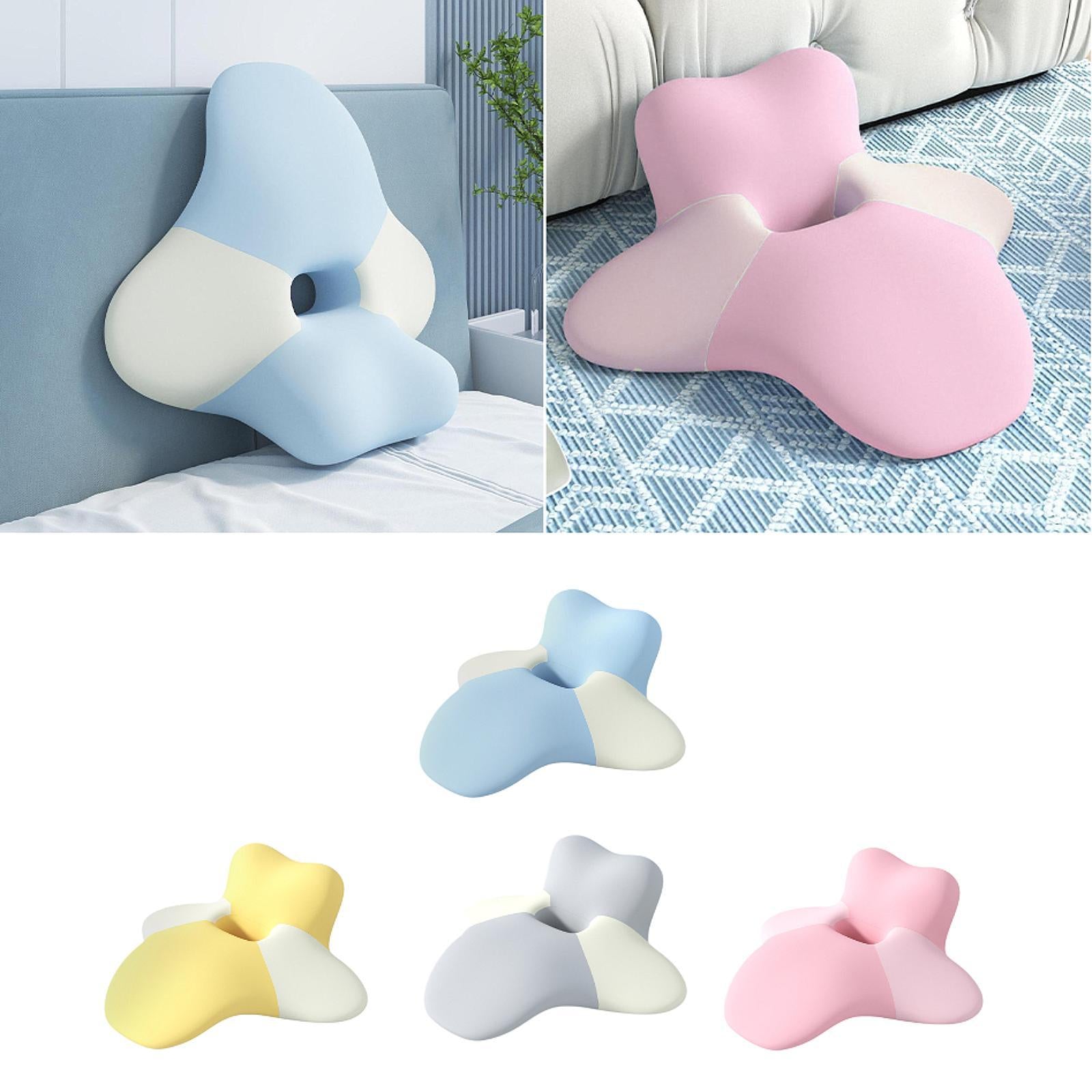 Neck Pillow Removable Pillowcase Hollow Travel Shoulder Support for Sleeping blue