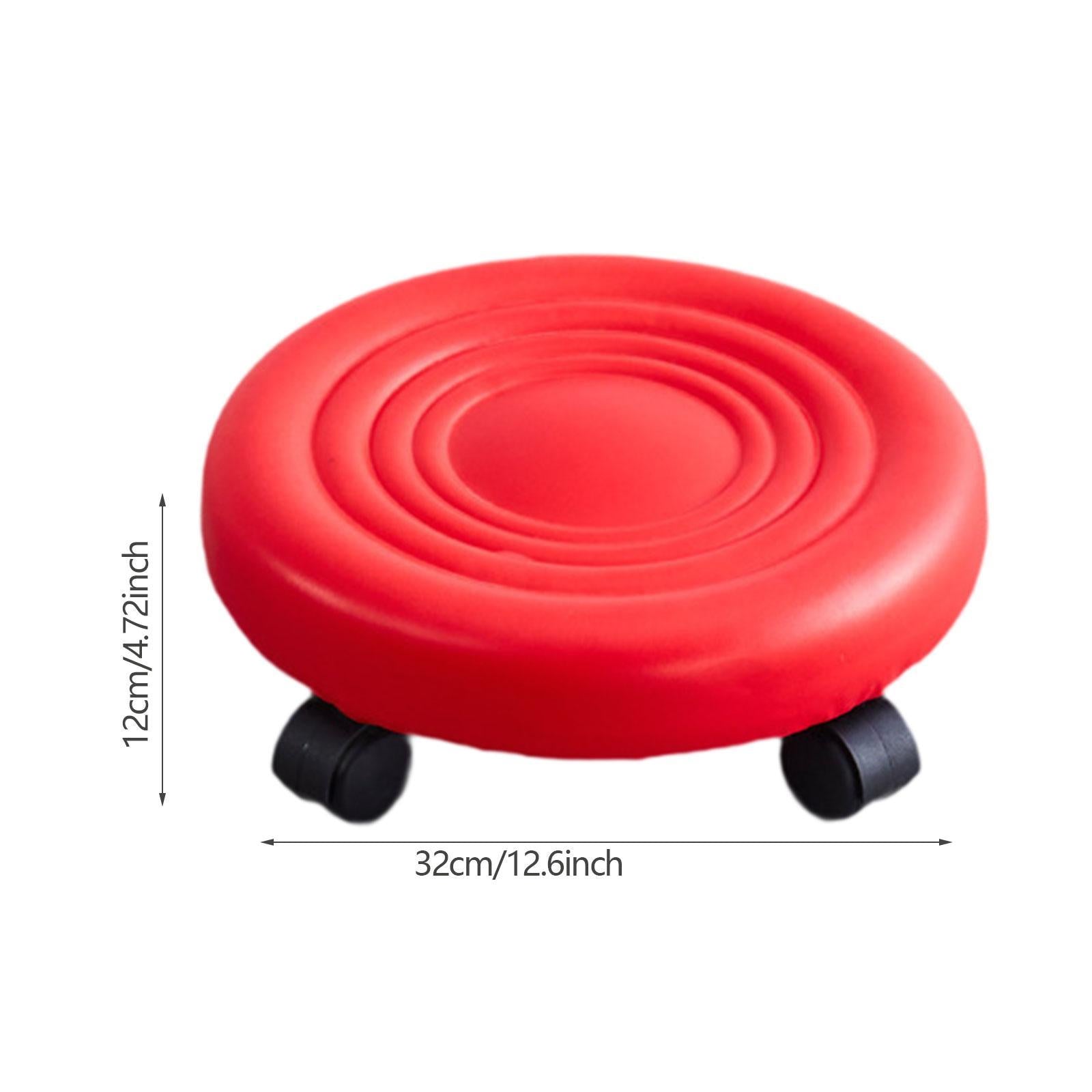 Low Height Rolling Stool with Swivel Caster for Mechanical Manicure Sport Red