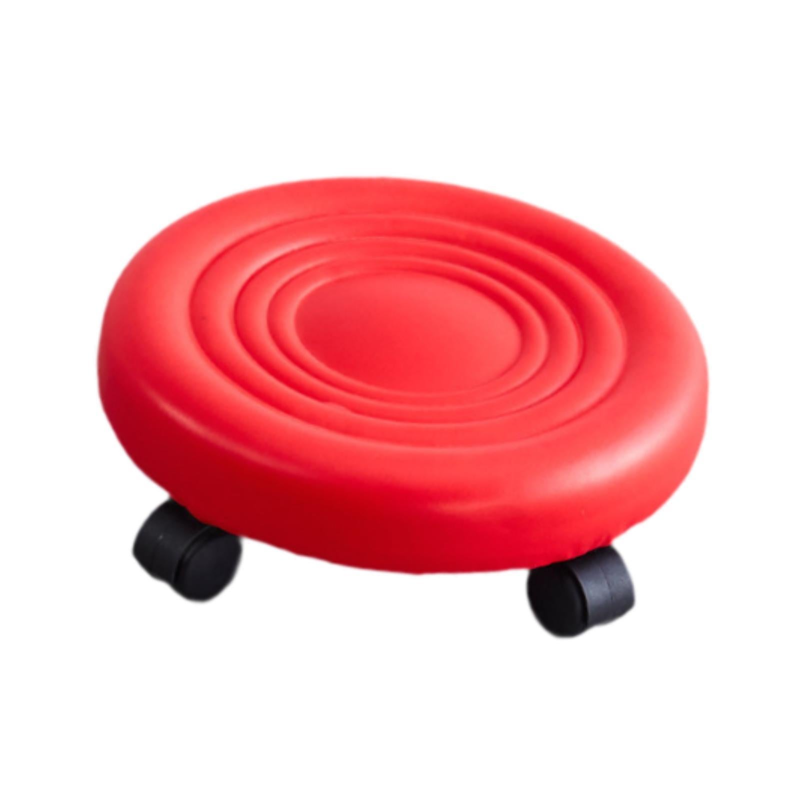 Low Height Rolling Stool with Swivel Caster for Mechanical Manicure Sport Red