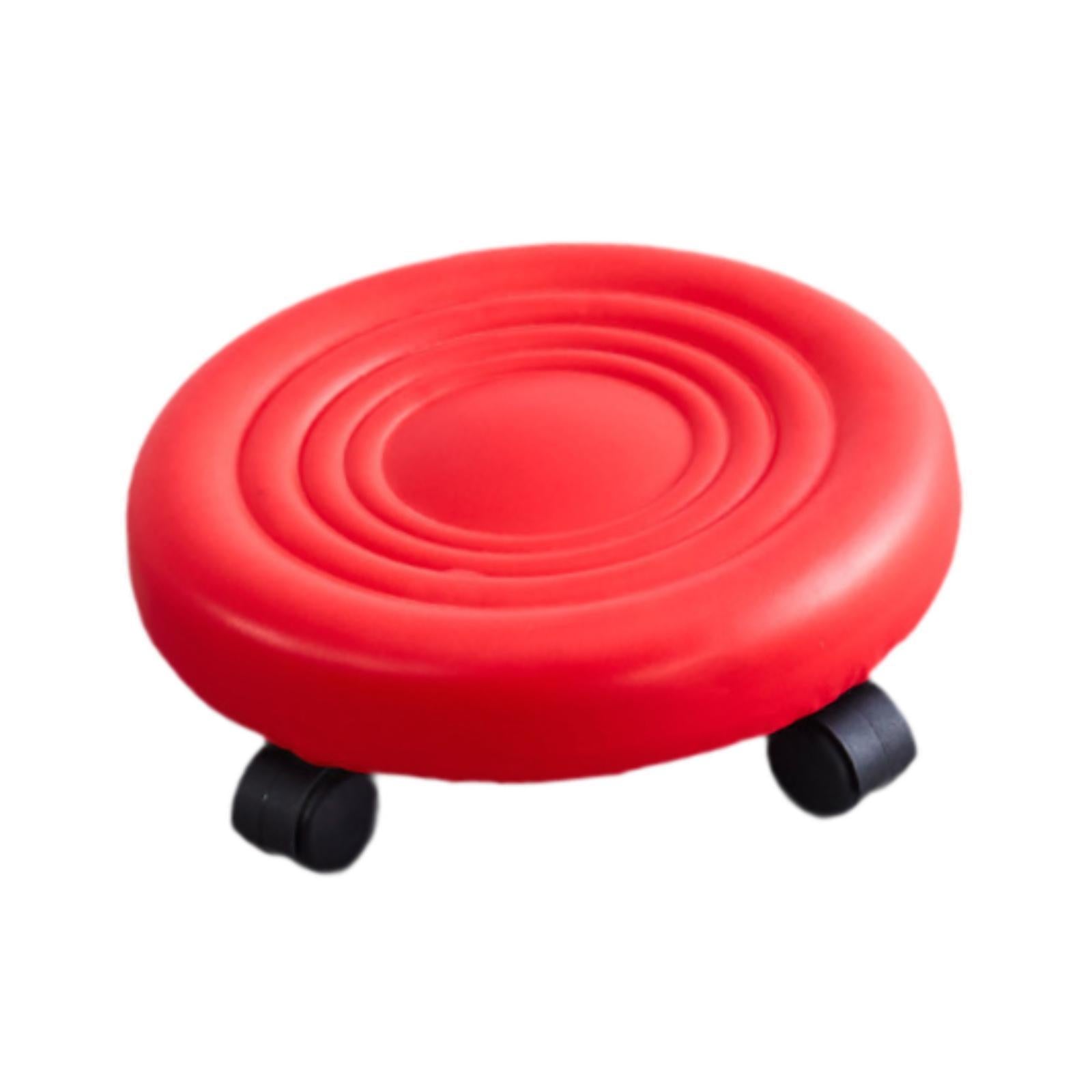 Low Height Rolling Stool with Swivel Caster for Mechanical Manicure Sport Red