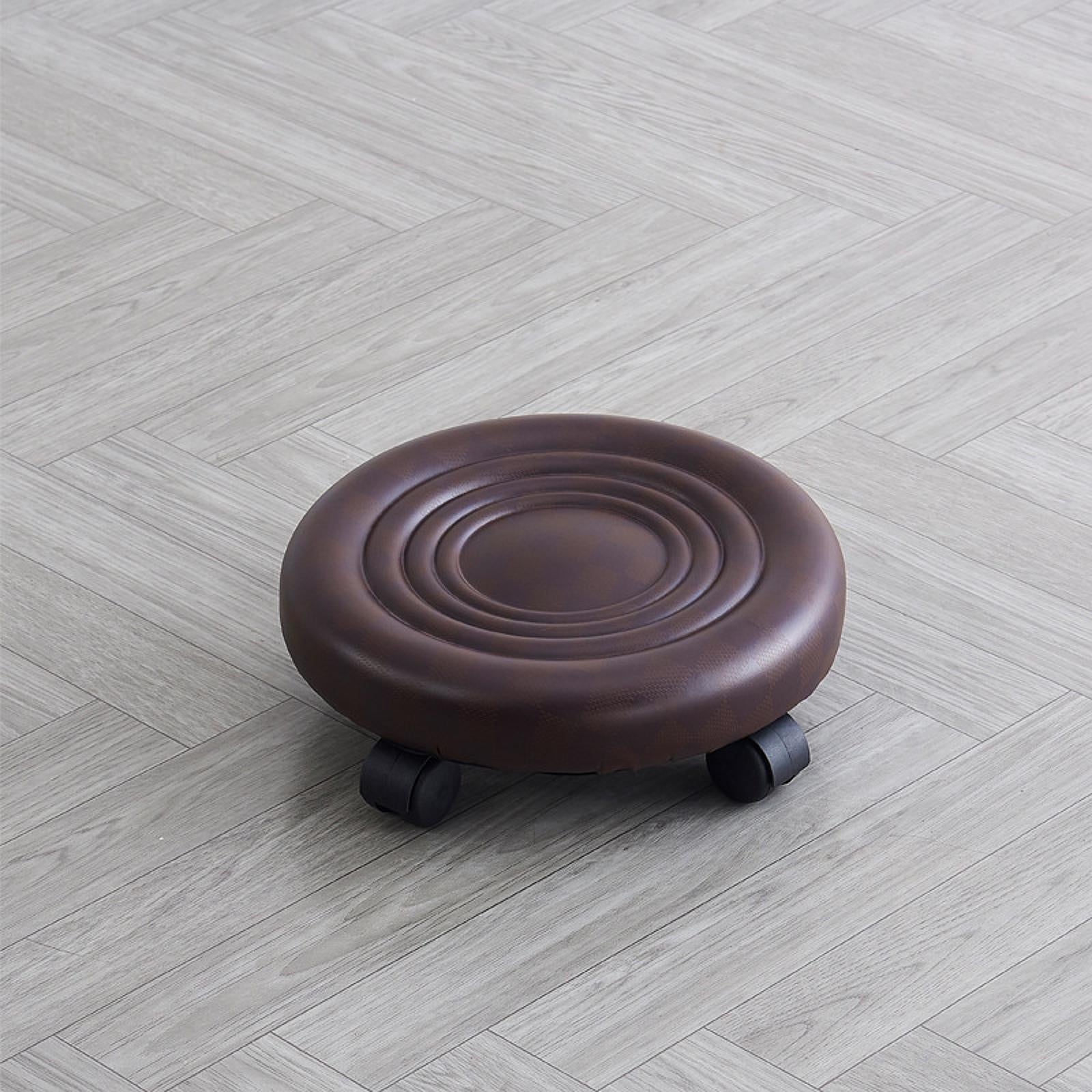Low Height Rolling Stool with Swivel Caster for Mechanical Manicure Sport Browm